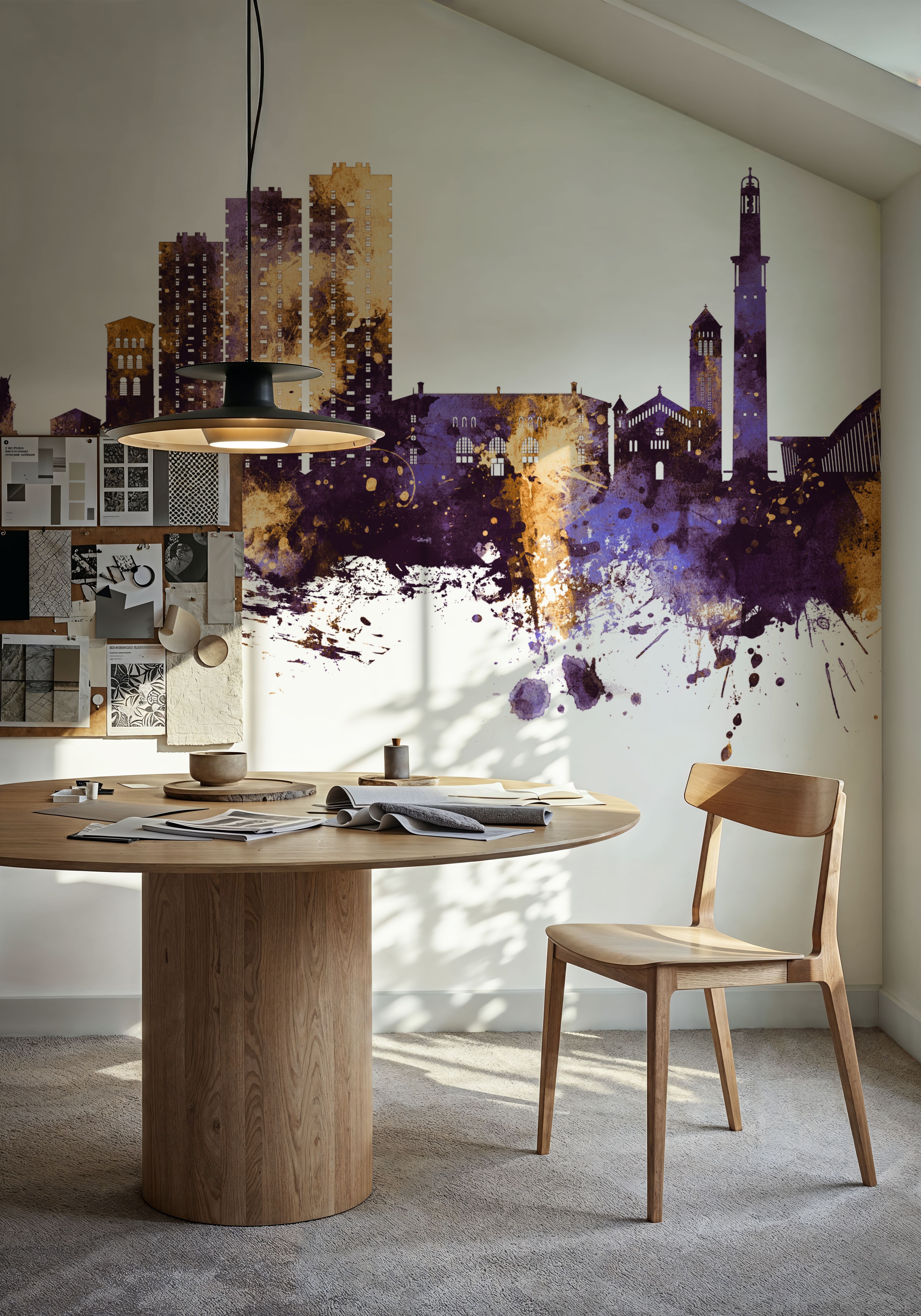 Grenoble Skyline Purple & Gold