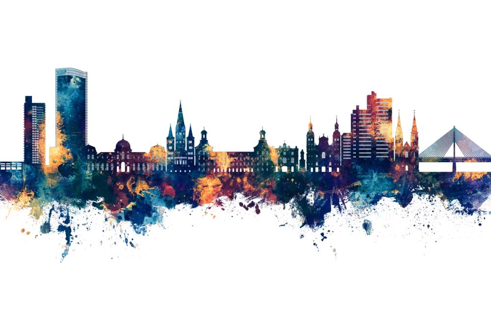 Bonn Skyline Blue & Bronze