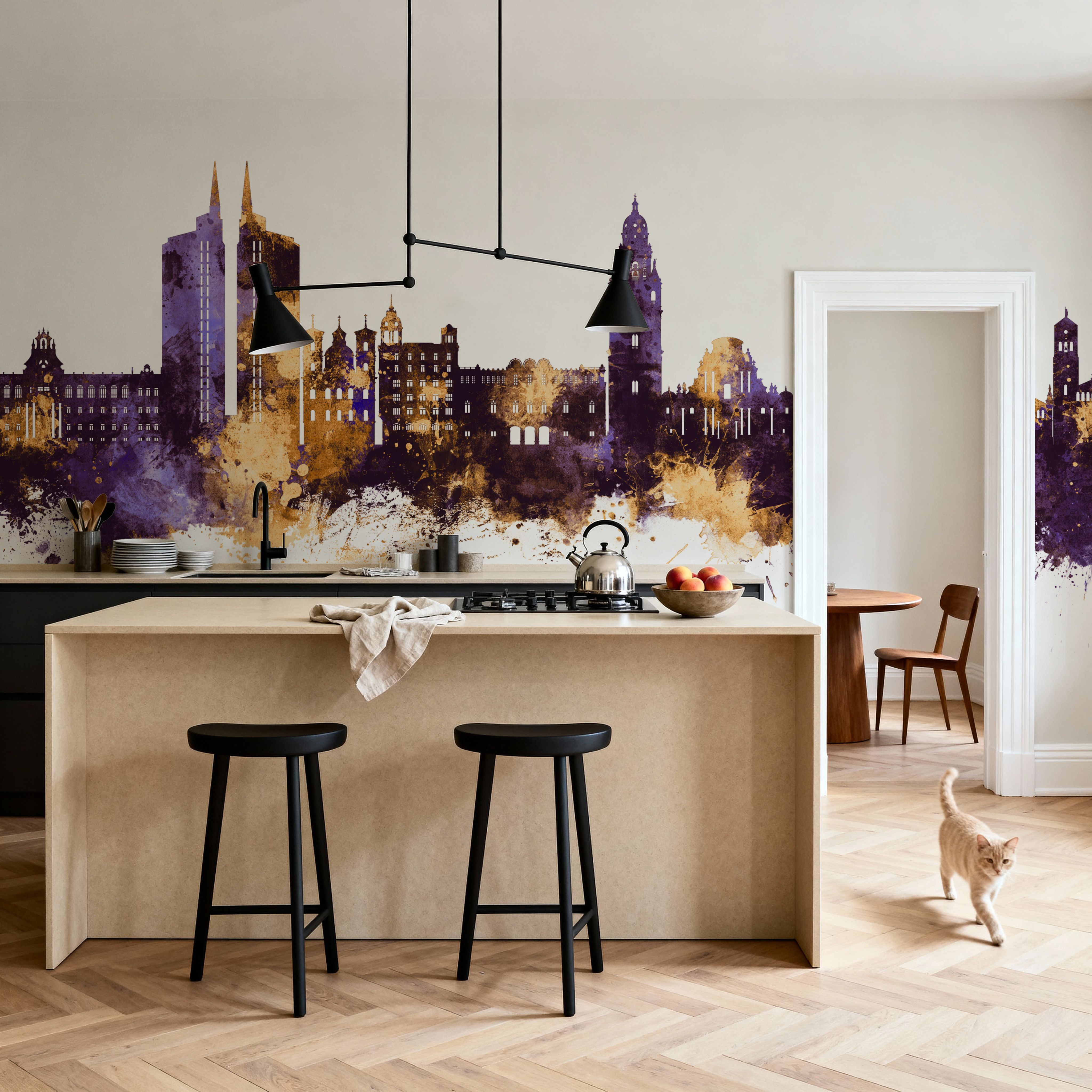 Murcia Spain Skyline Purple & Gold