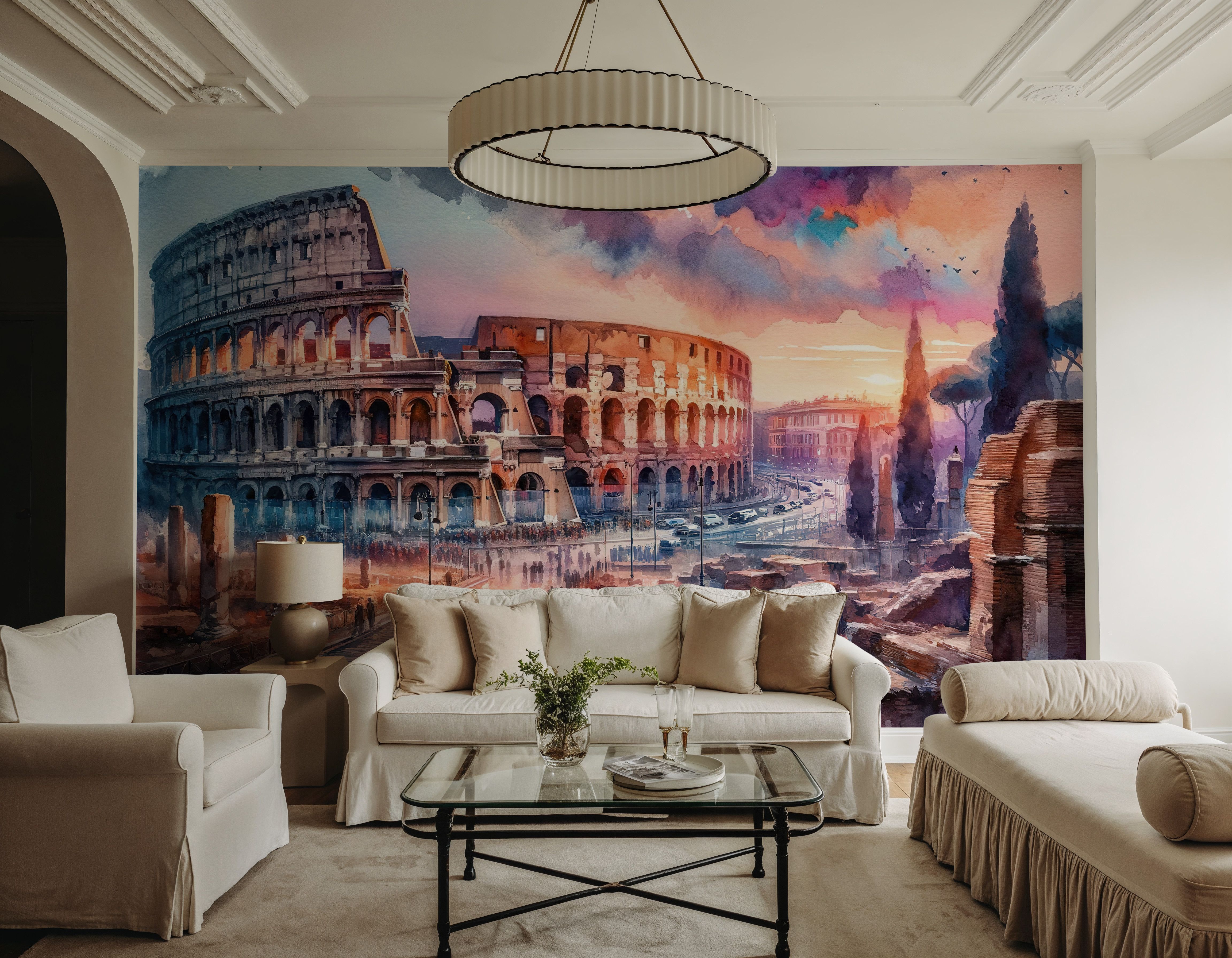Watercolor Rome Colosseum