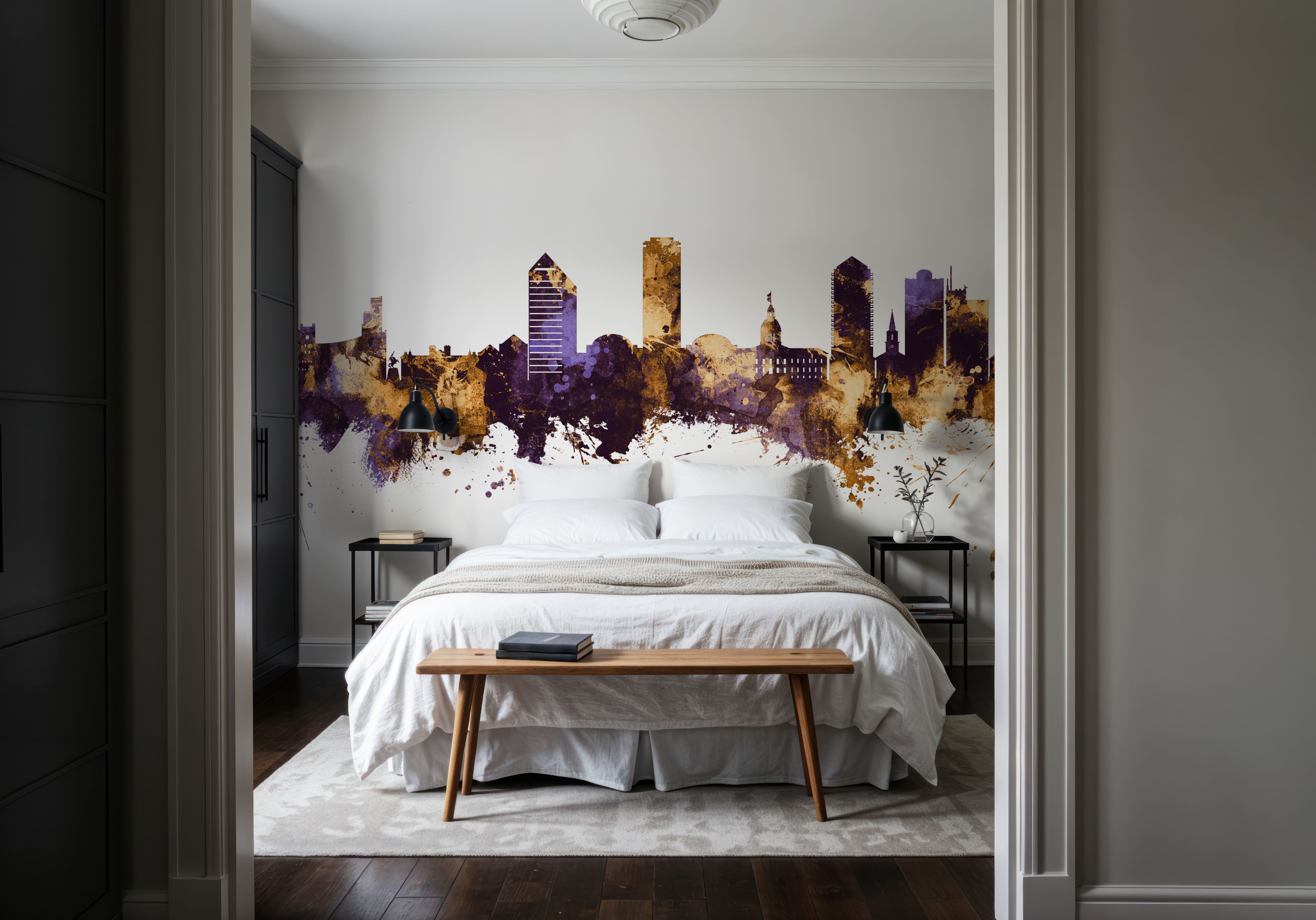 Tallahassee Florida Skyline Purple & Gold