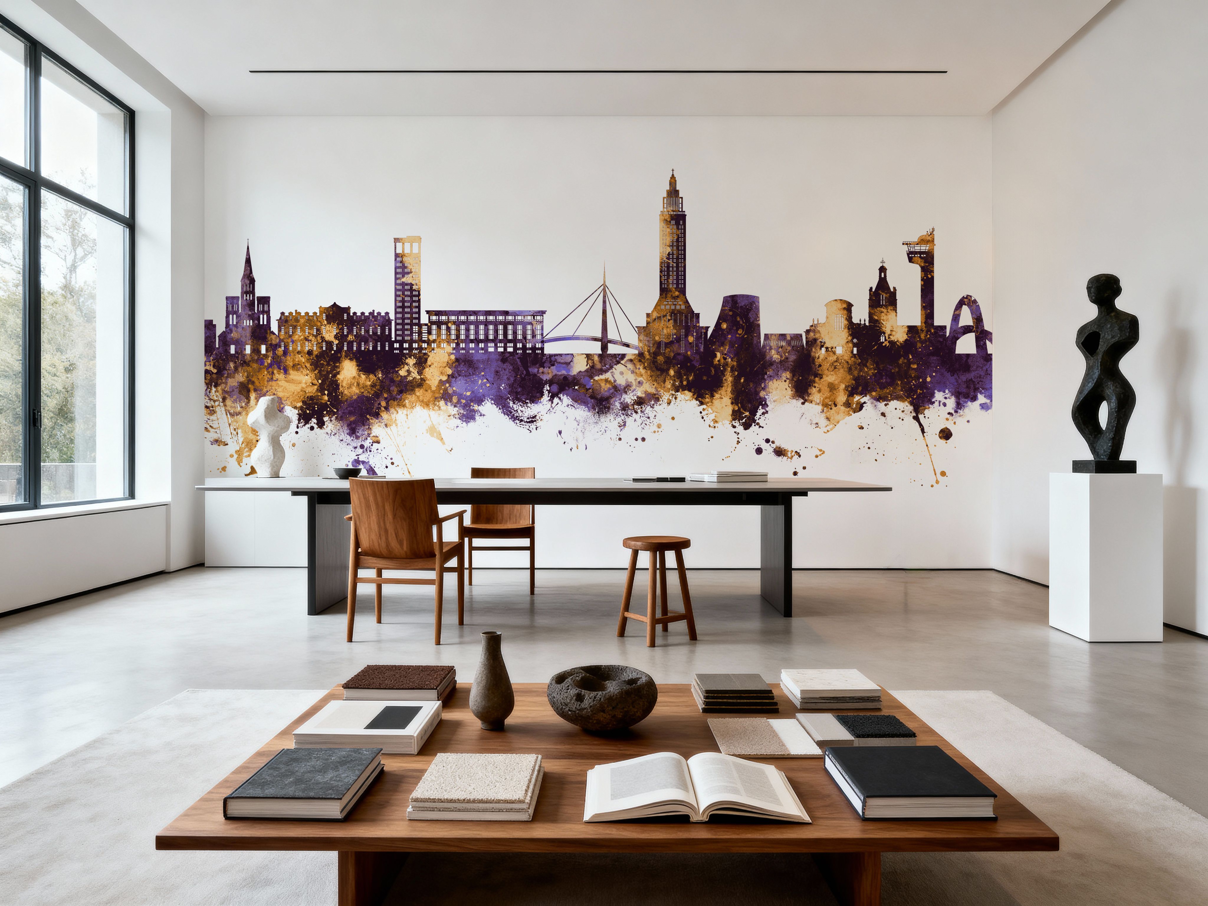 Le Havre France Skyline Purple & Gold