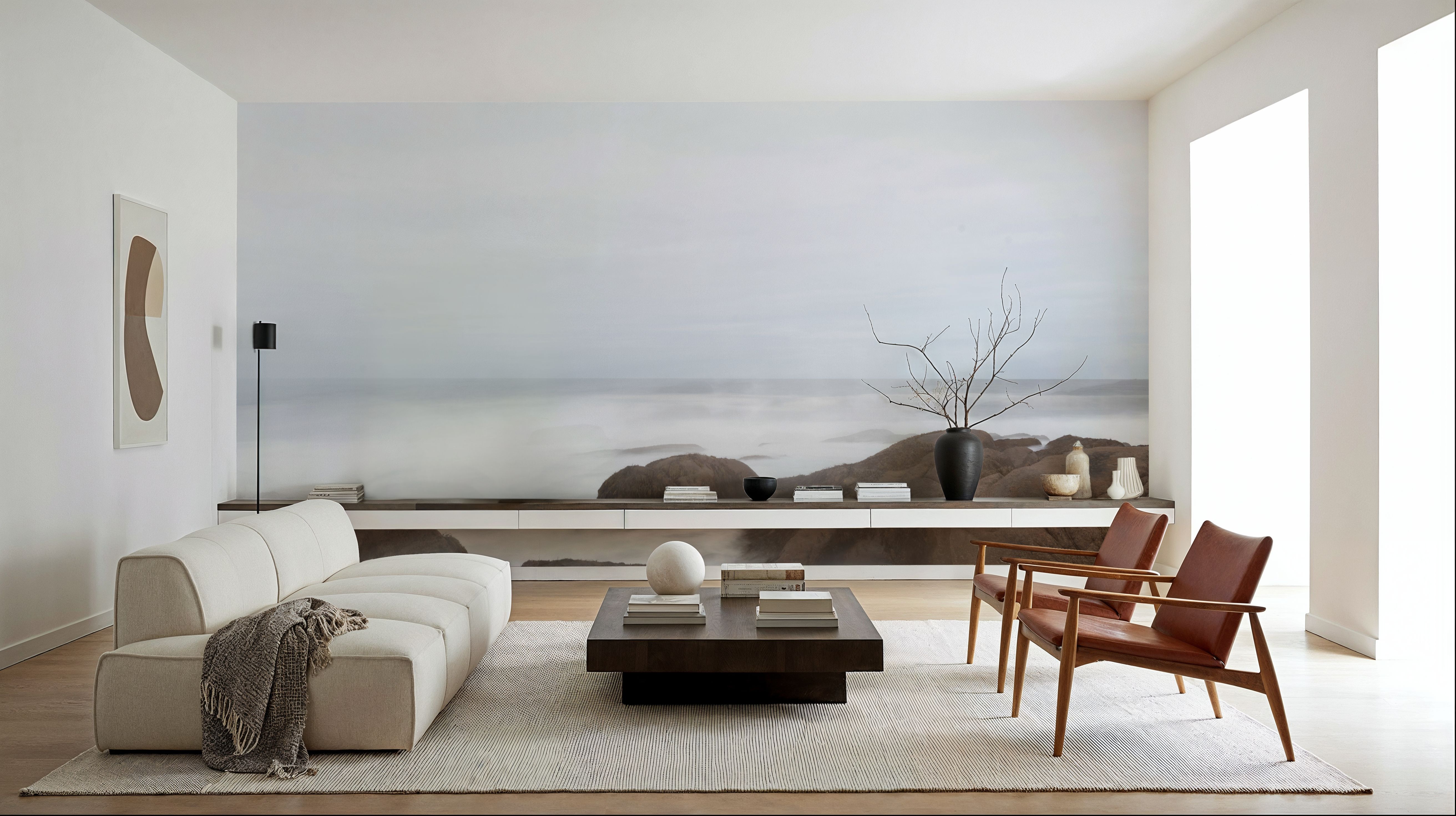 Misty Shore on the Rocks