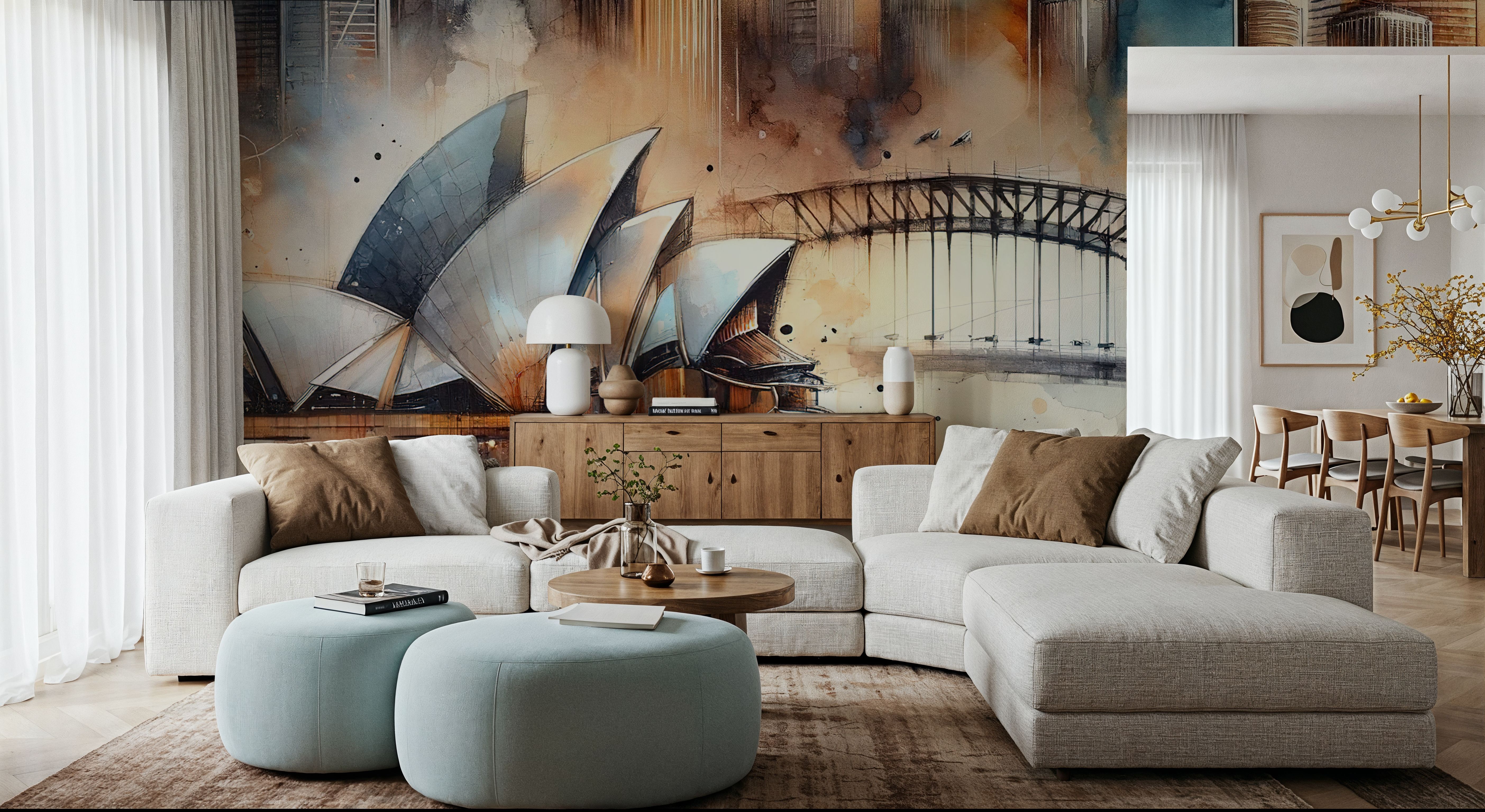 Watercolor Skyline Sydney