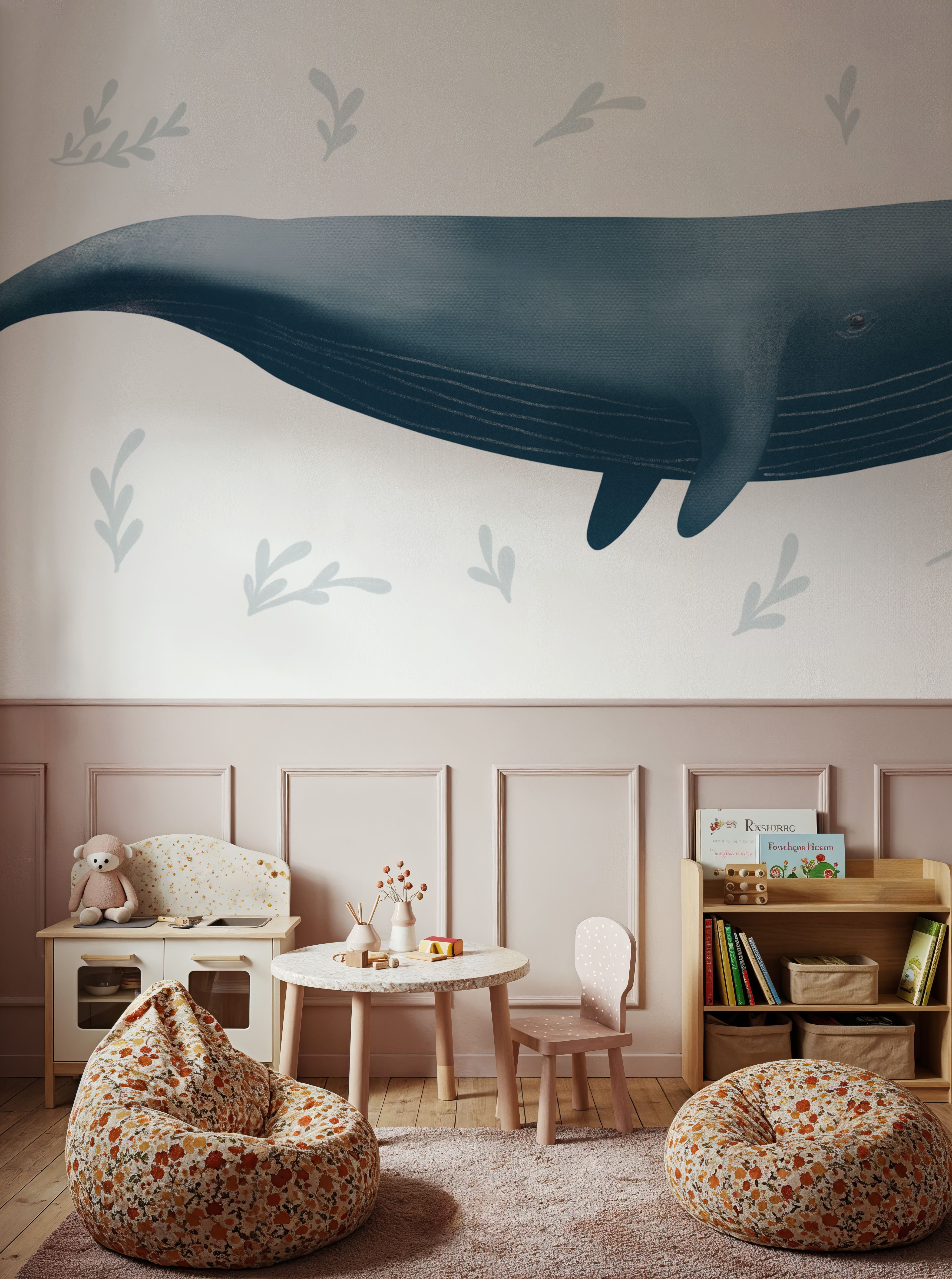Ocean Life Whale on White