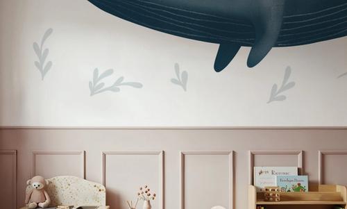Ocean Life Whale on White