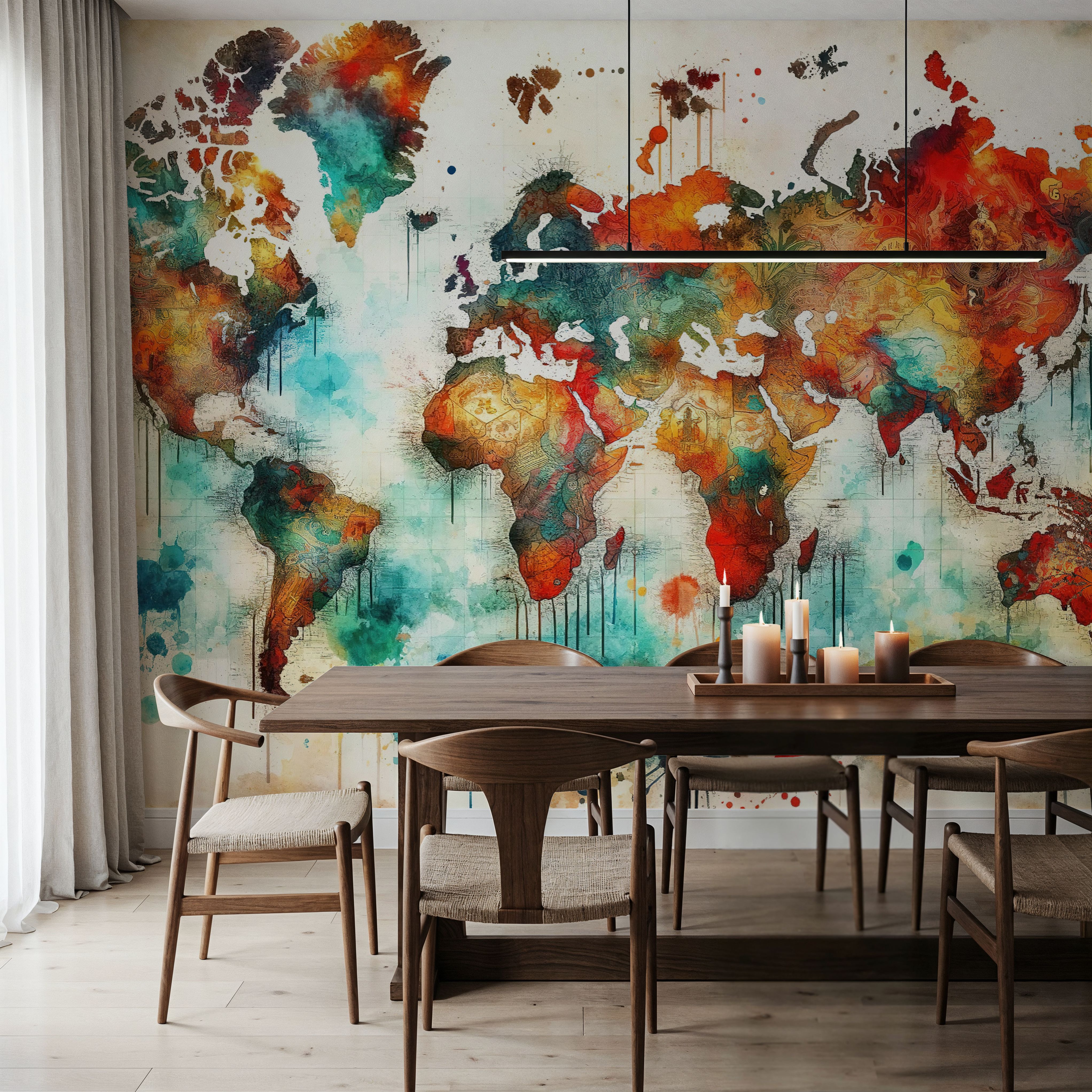 Watercolor Historical World Map