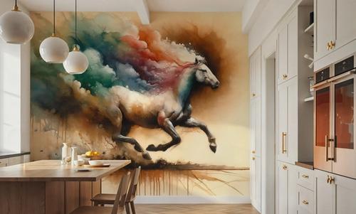 Majestic Horse Emerging from Misty Dreamscape
