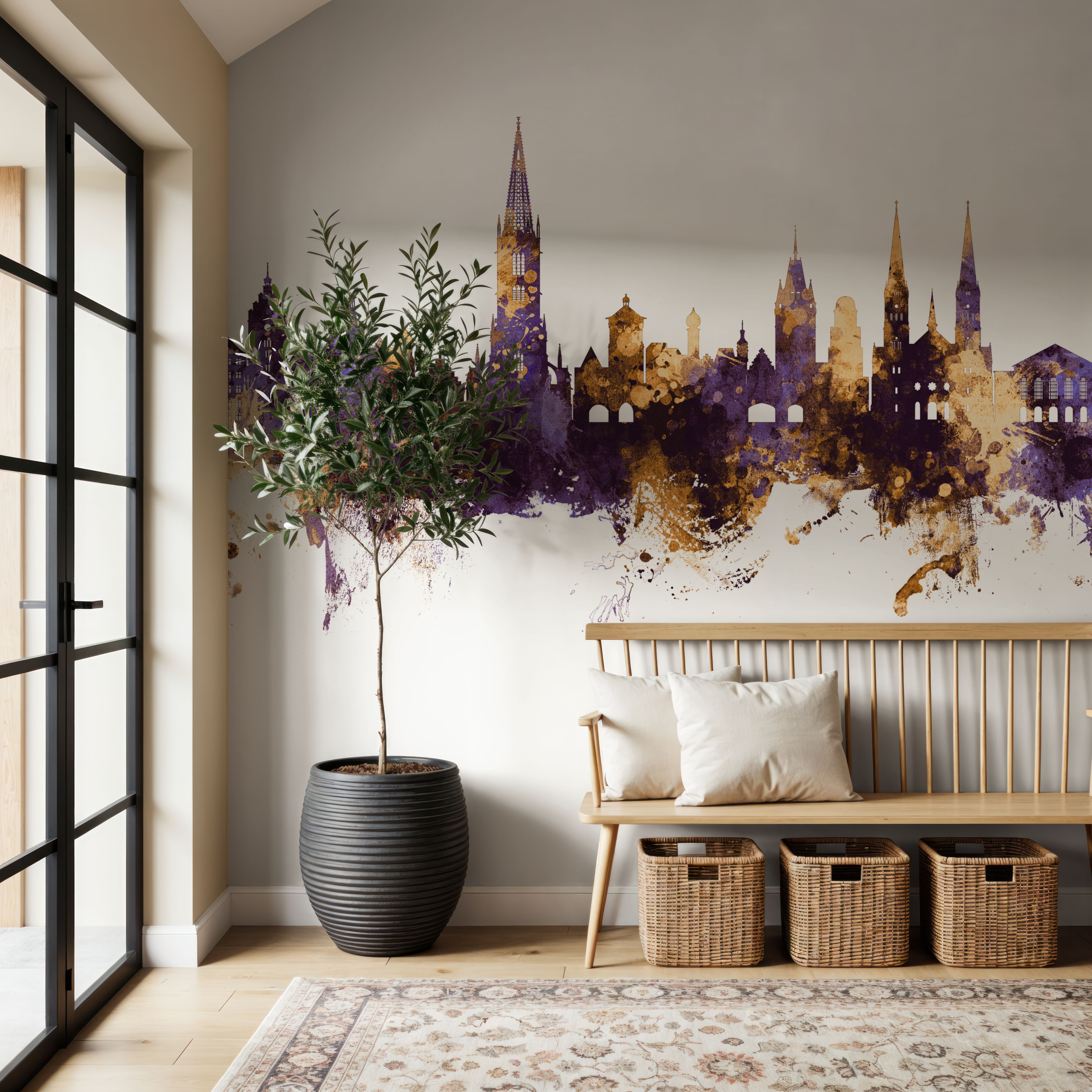 Freiburg Germnay Skyline Purple & Gold