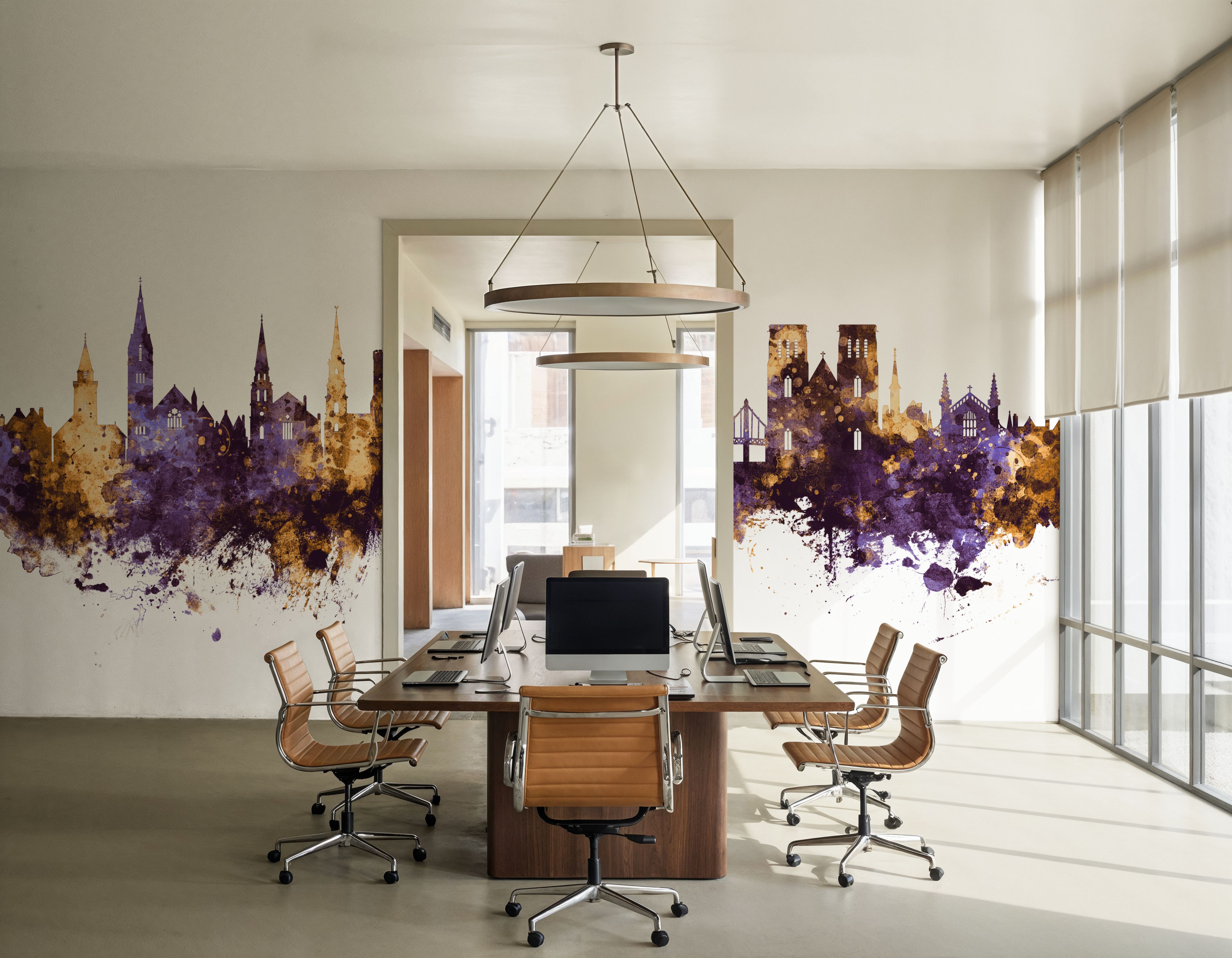 Inverness Scotland Skyline Purple & Gold