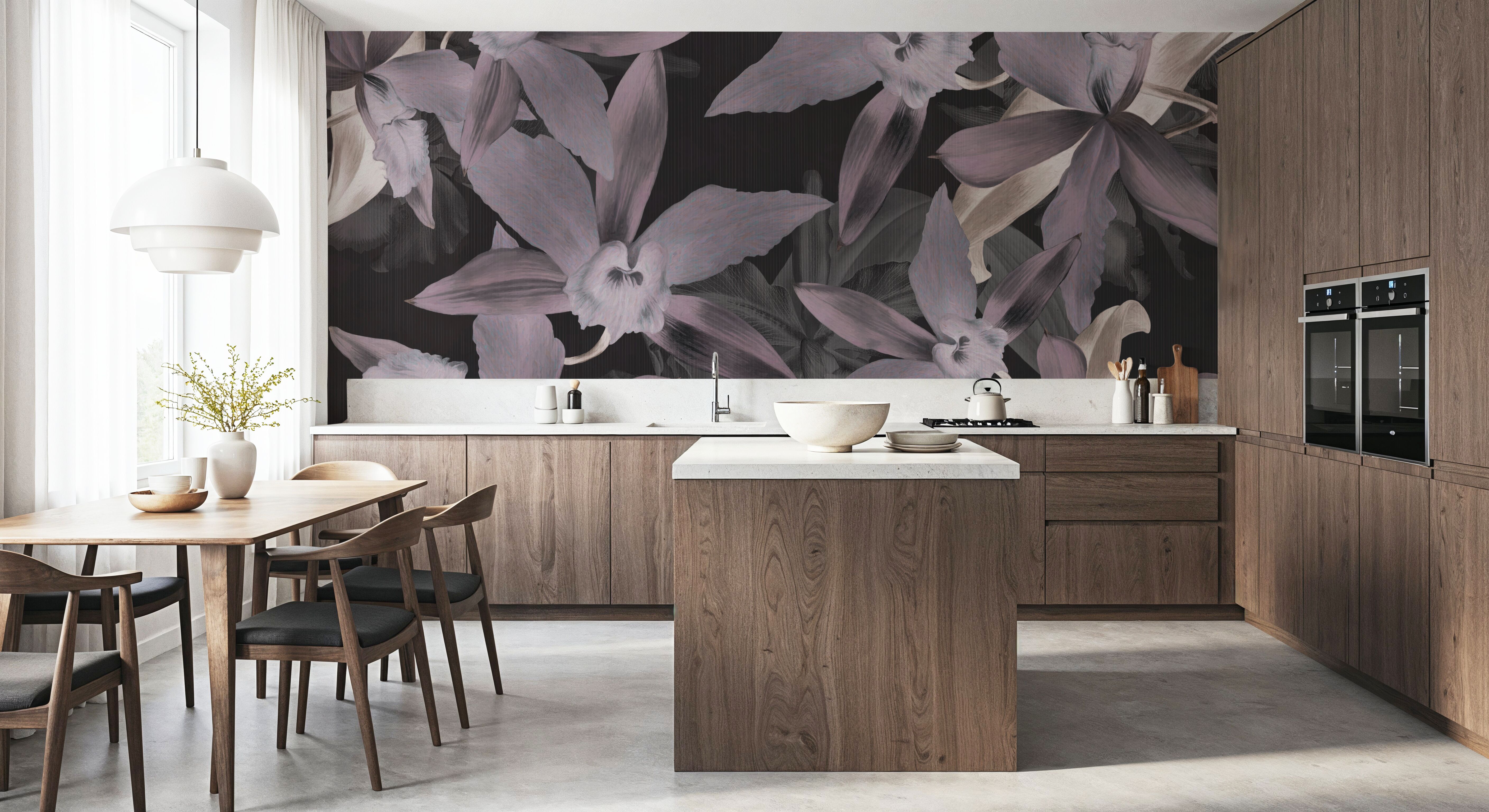 Big Orchids Dark Purple, Wallpaper