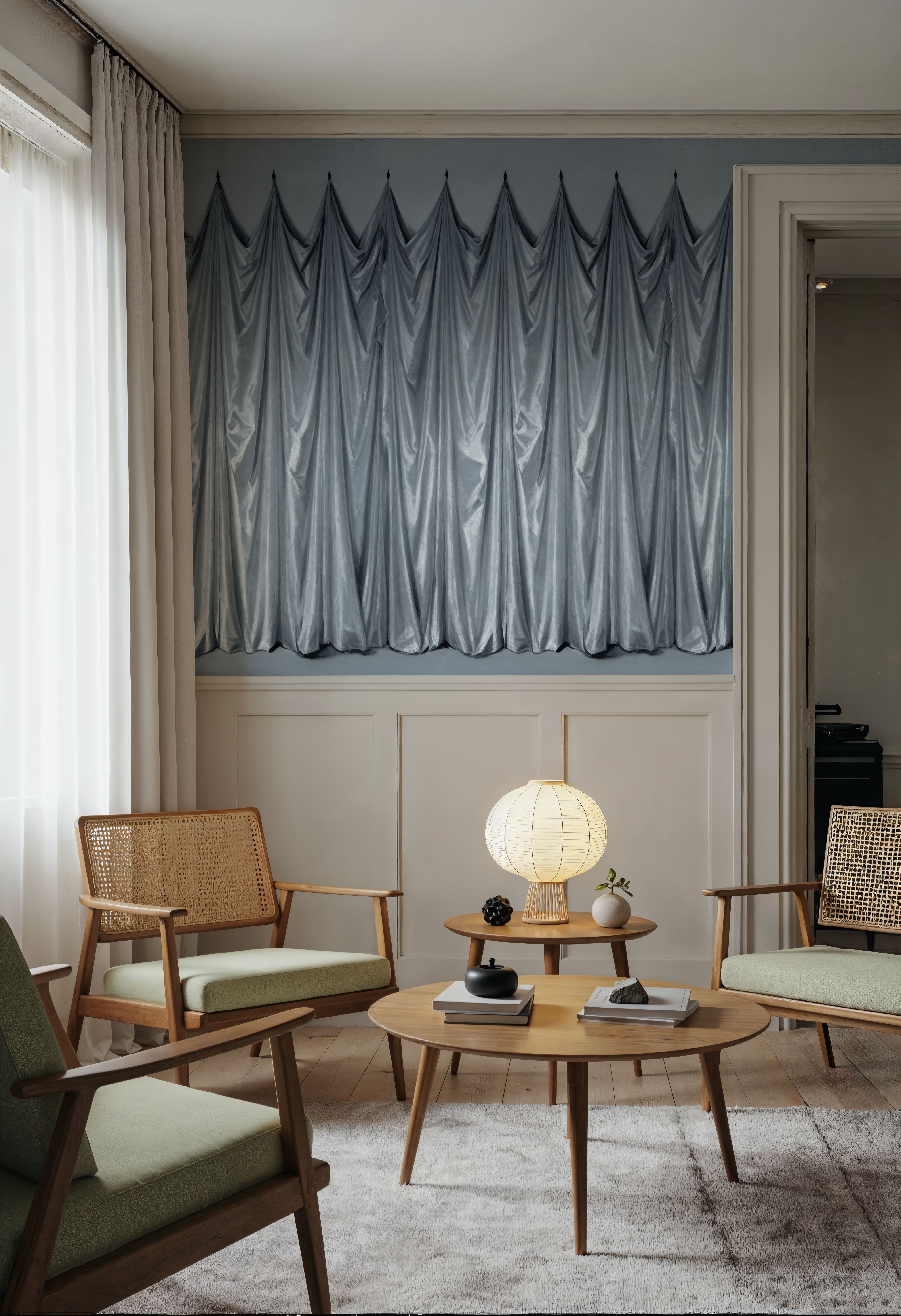 Medici Drapes, Stone Blue
