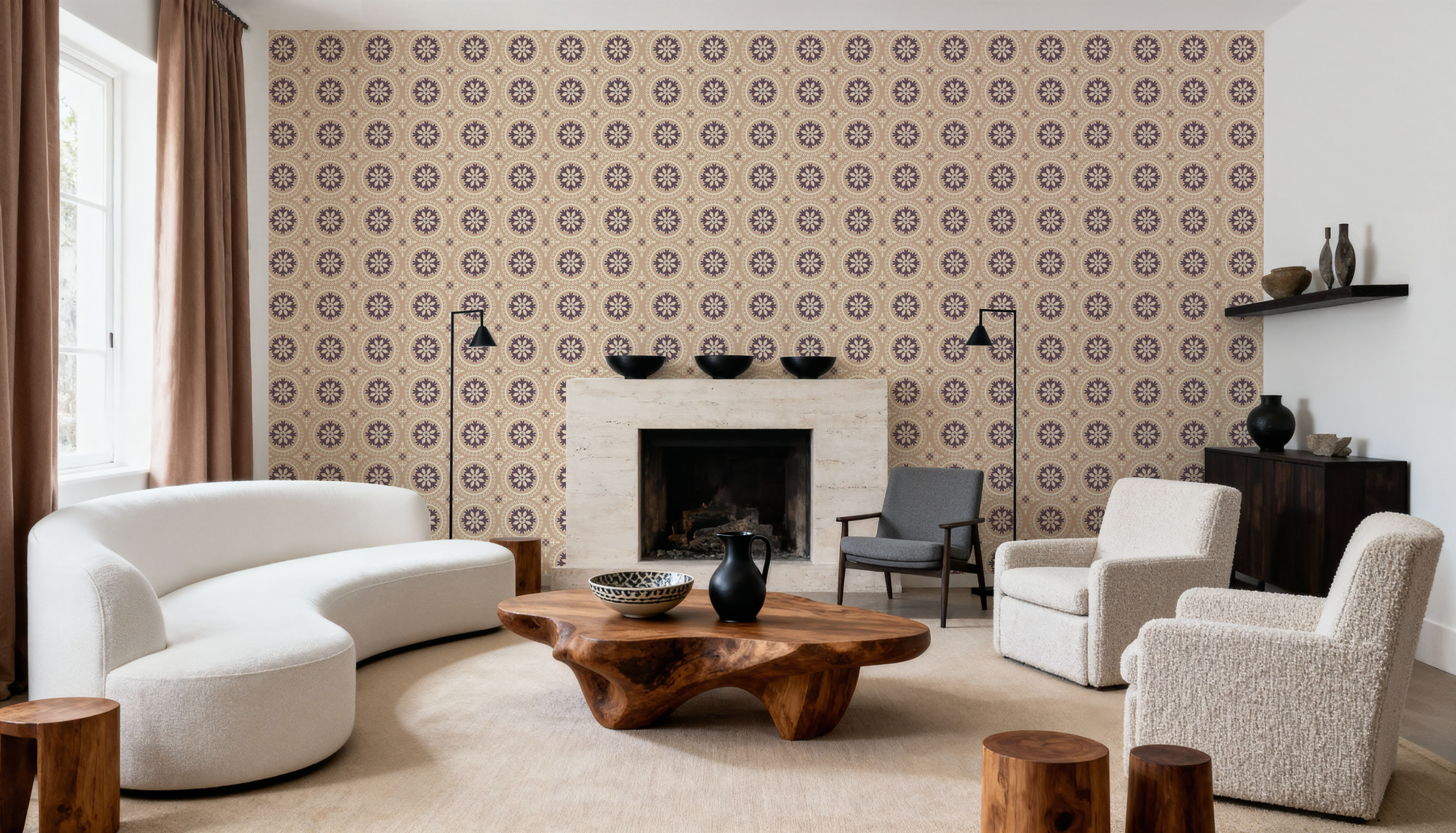 Geo Floral, Beige
