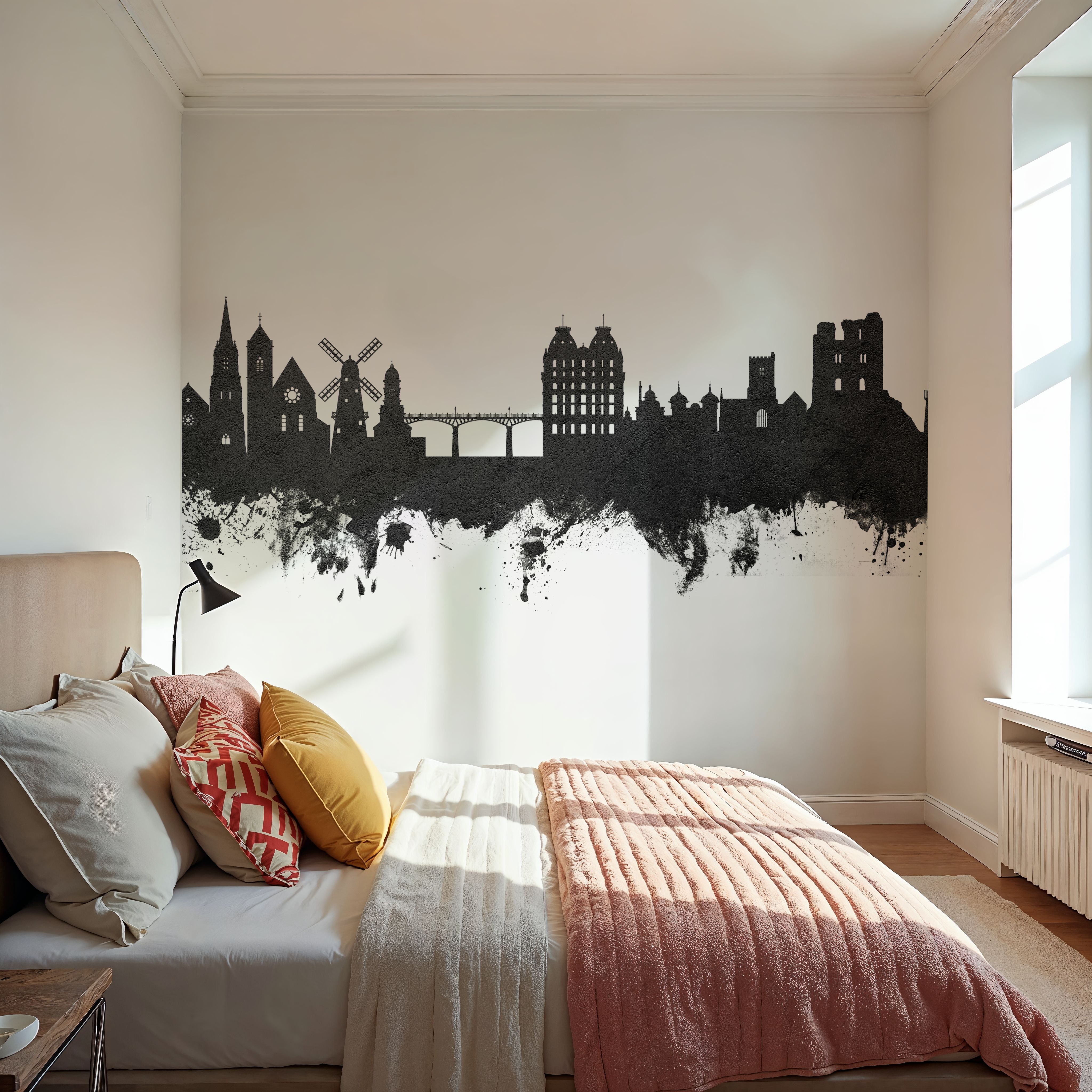 Scarborough England Skyline Black & White