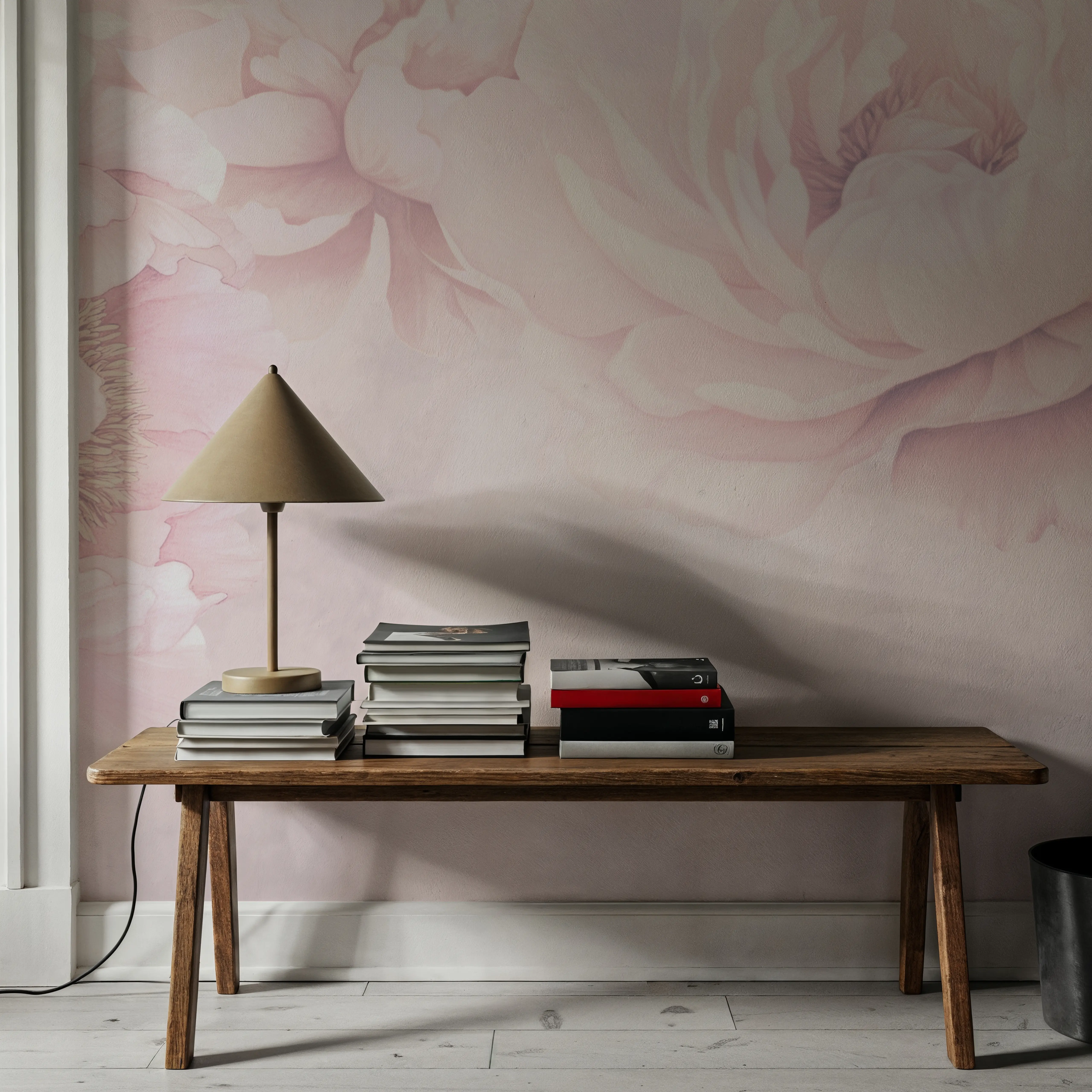Wall Mural - Transcendent Peony, Dusty Pink - Floral Nature mural wallpaper - Pink - Dining Room - Wallism UK - Peel & Stick or Paste-the-Wall