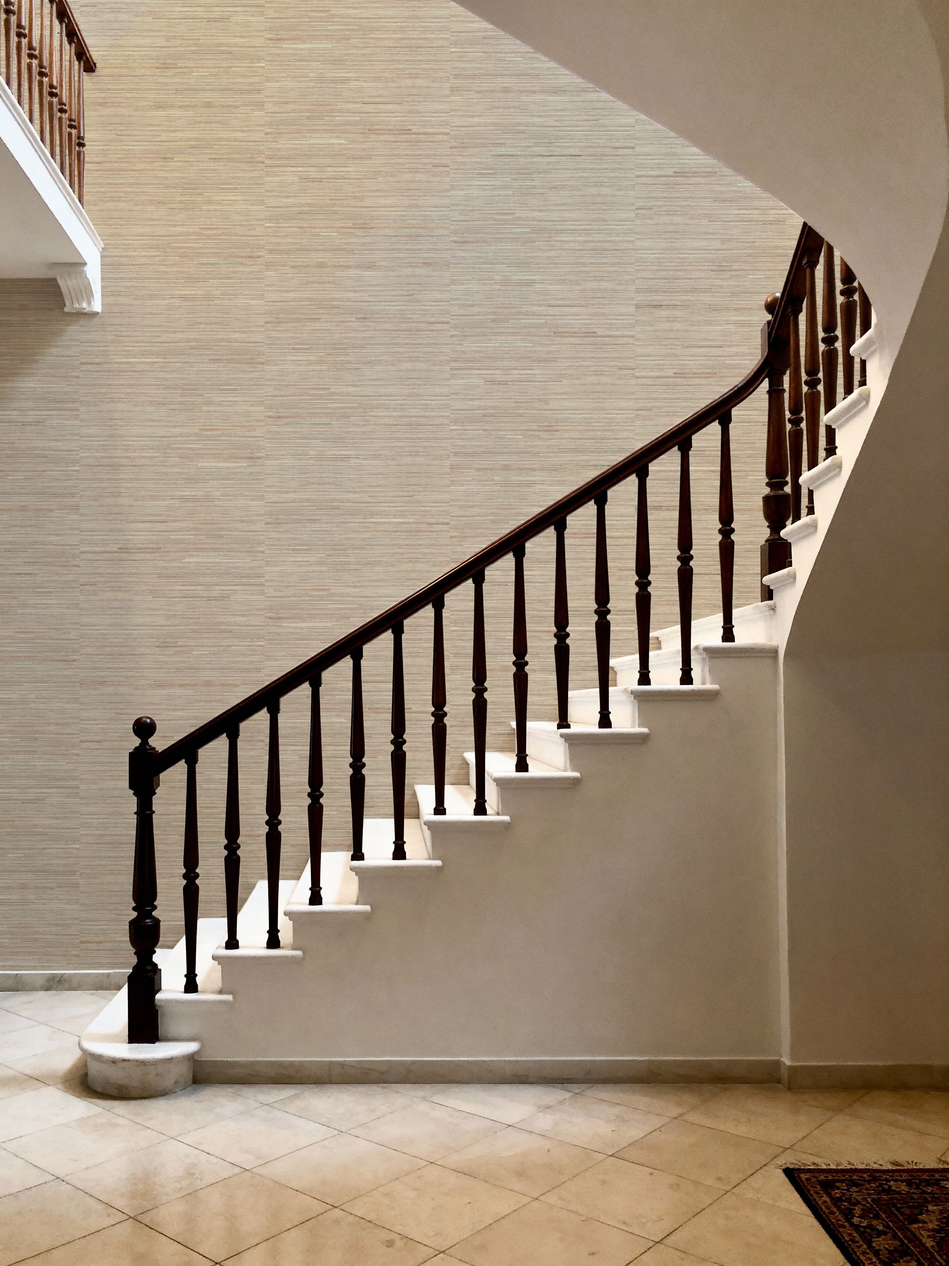 Faux Grasscloth with Visible Seams, Flax