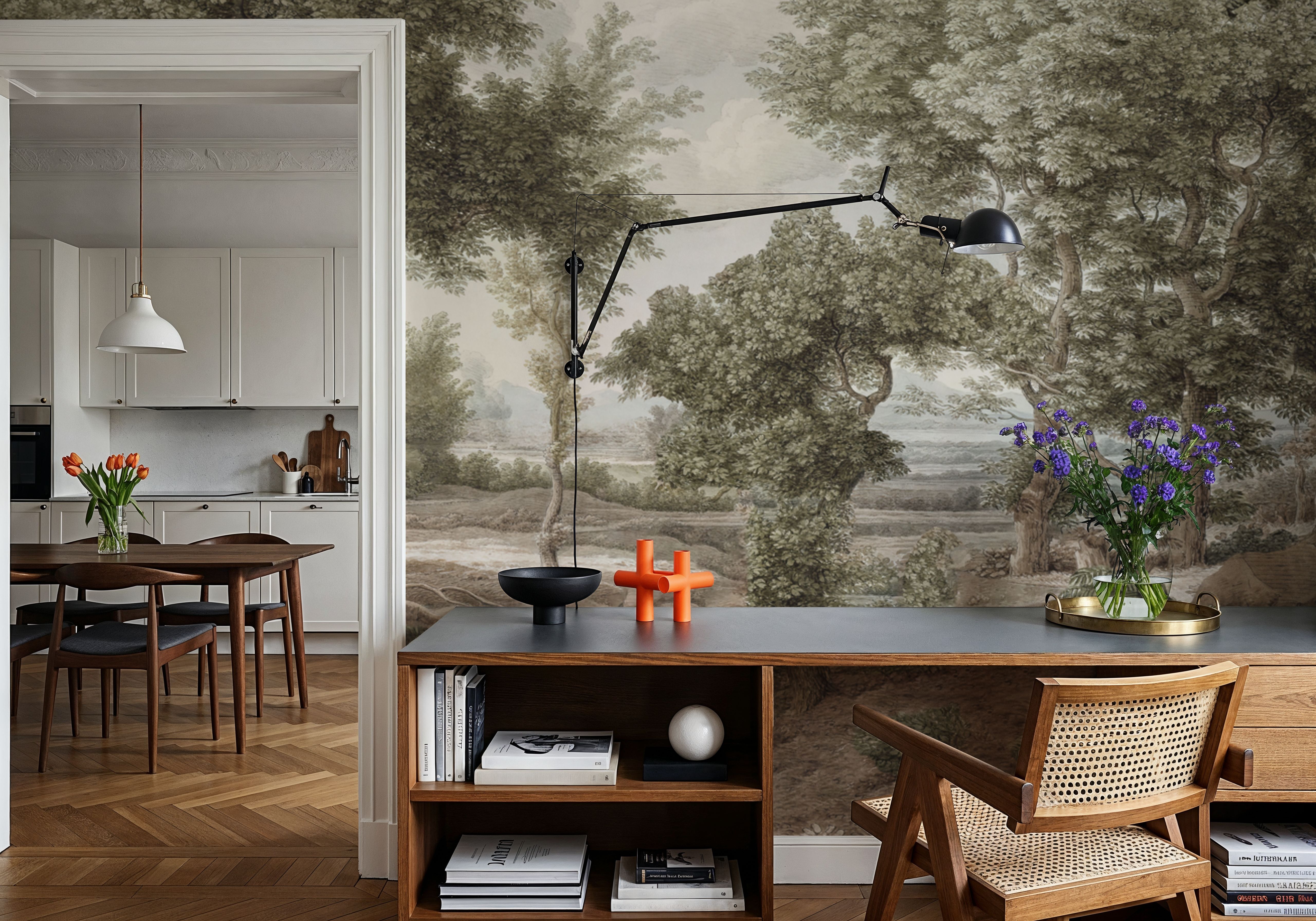 Riverbank Oak Landscape, Olive