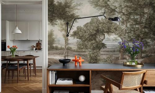 Riverbank Oak Landscape, Olive