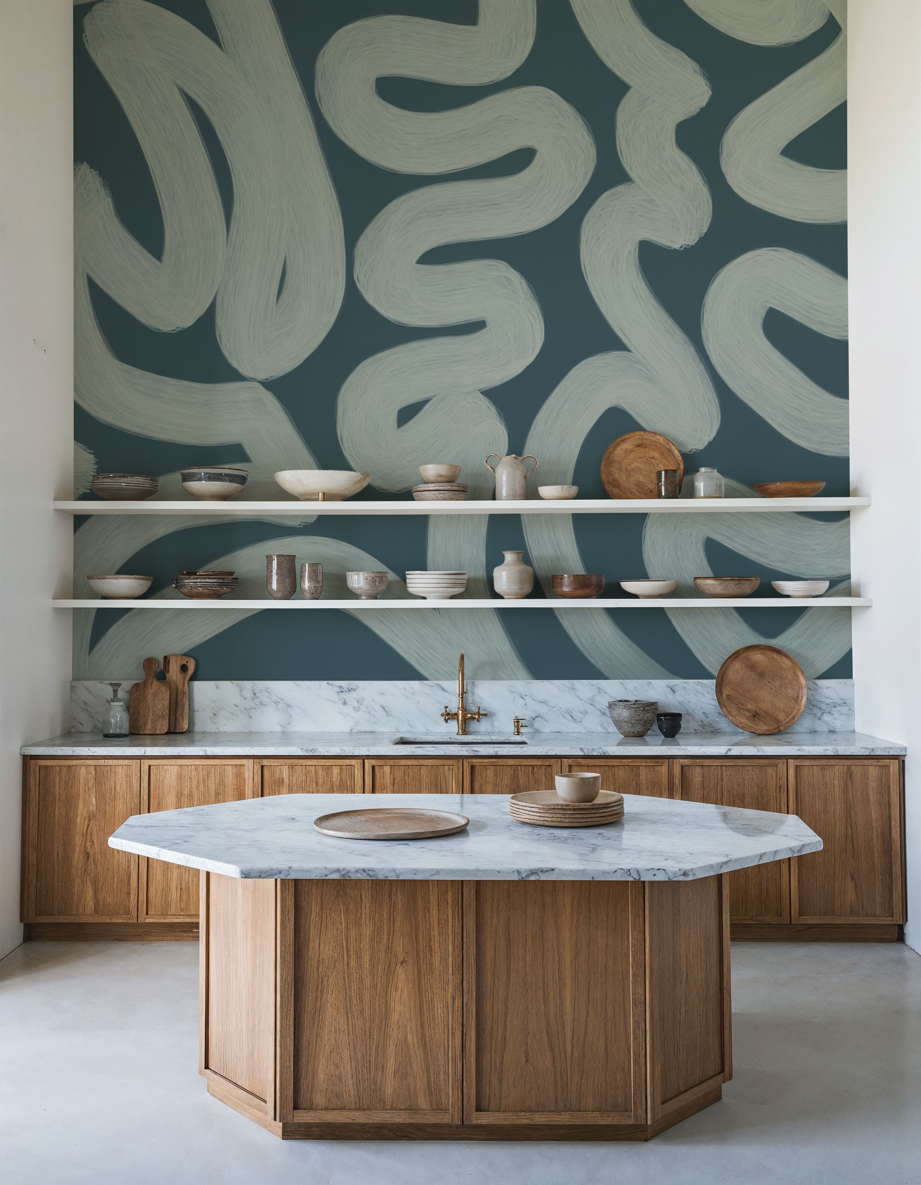 Modern Abstract, Teal