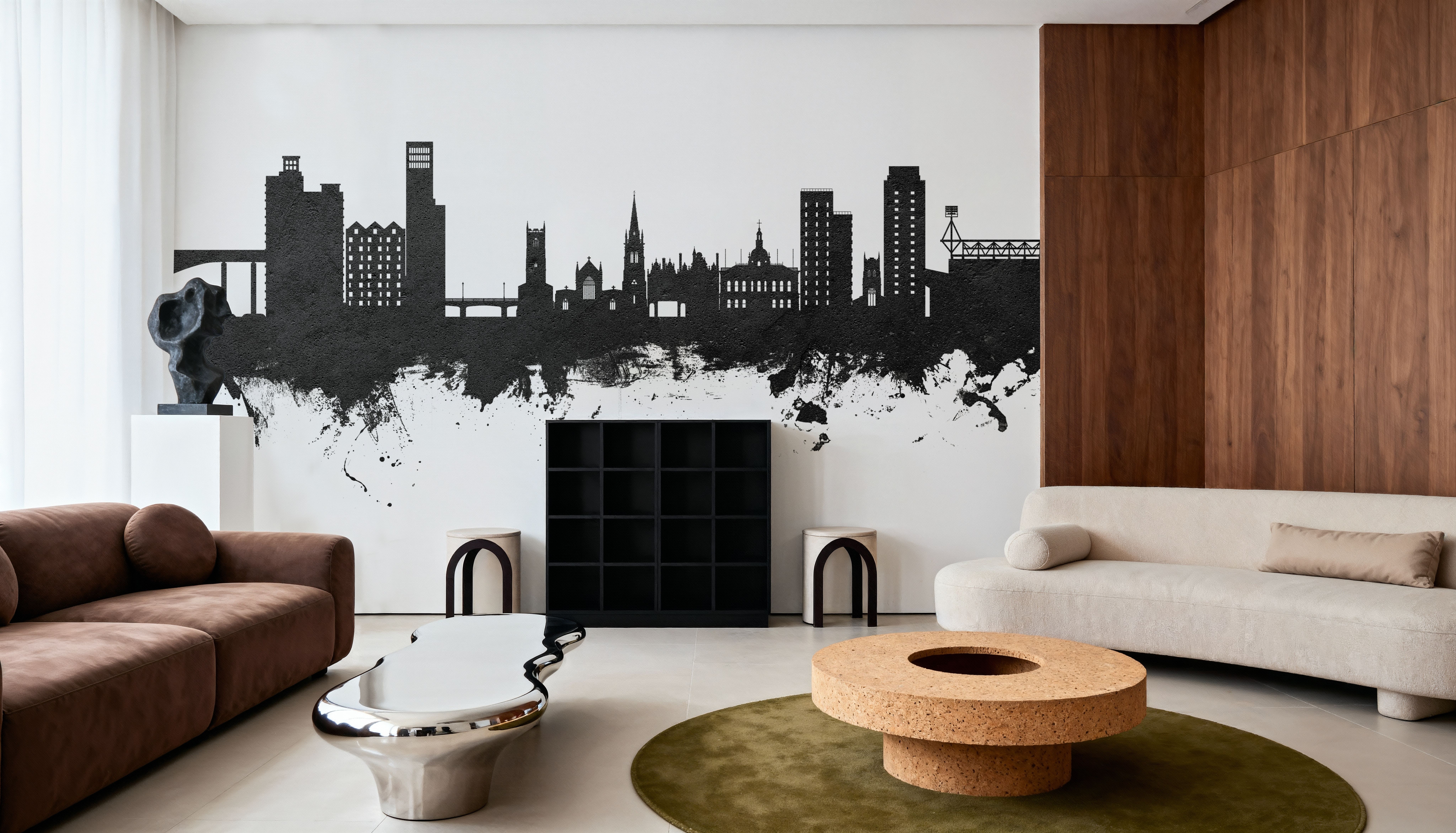 Ipswich England Skyline Black & White, Wallpaper