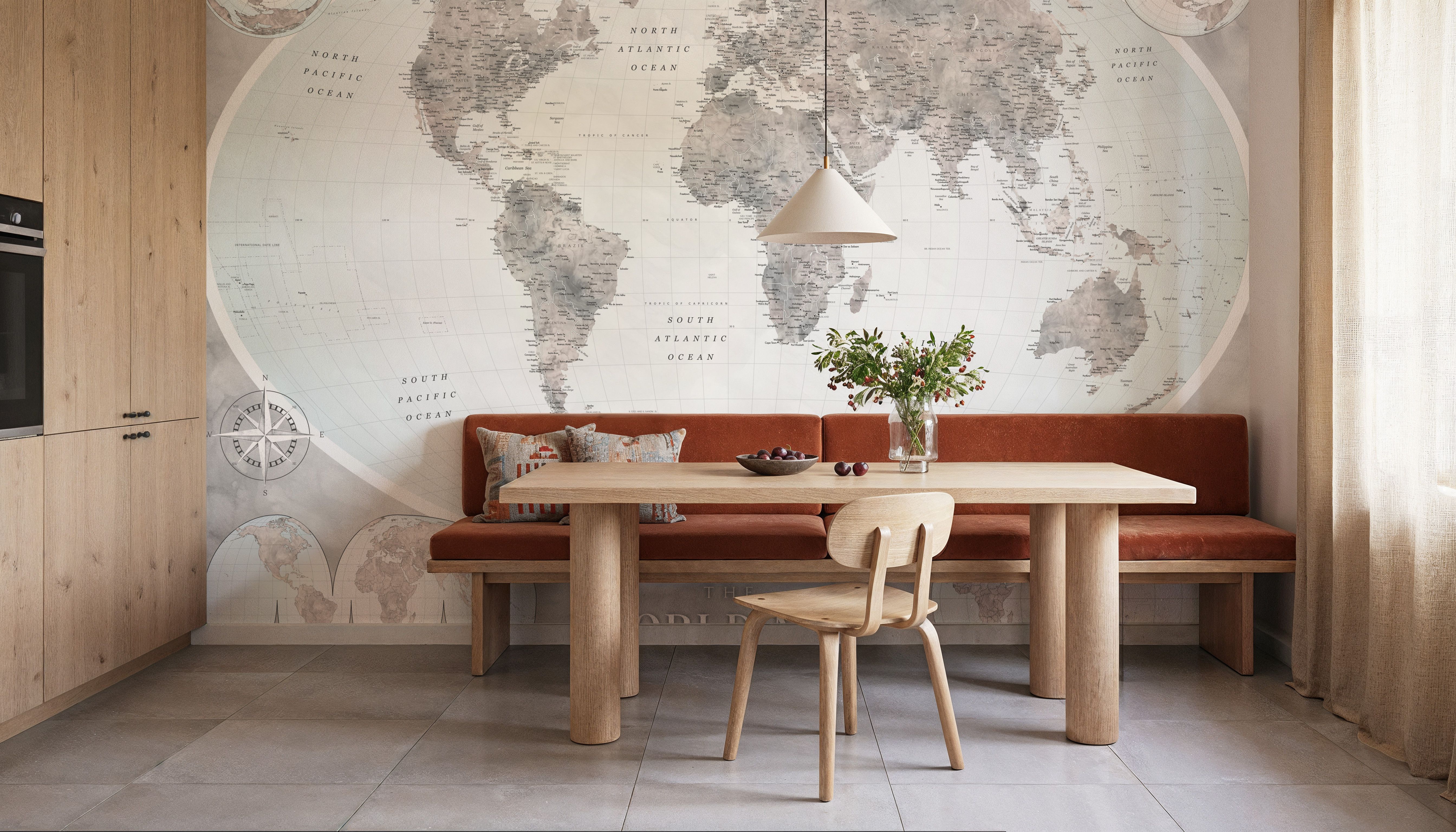 World Map Atlas Gray