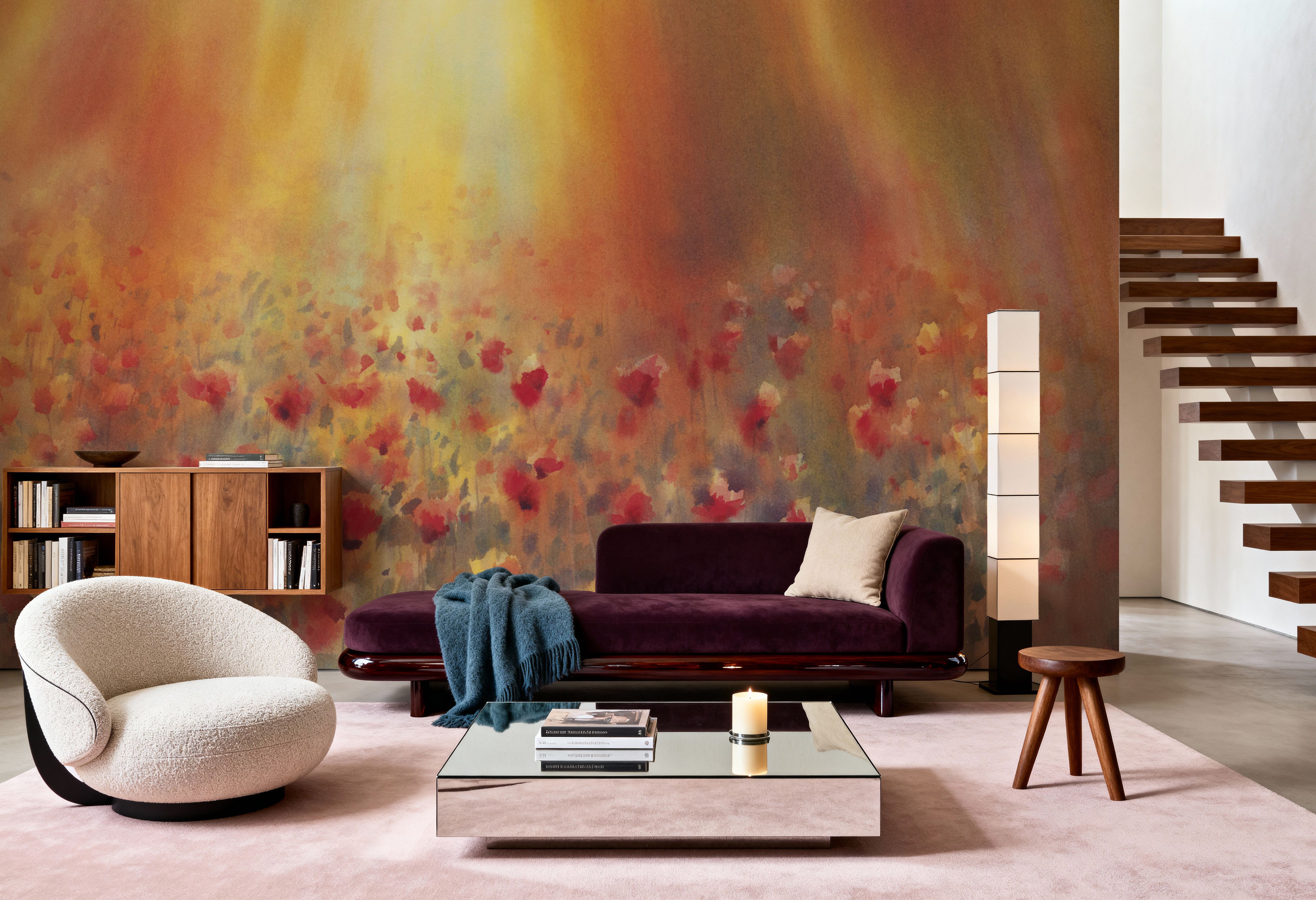 Sunlit Poppy Field, Papel pintado