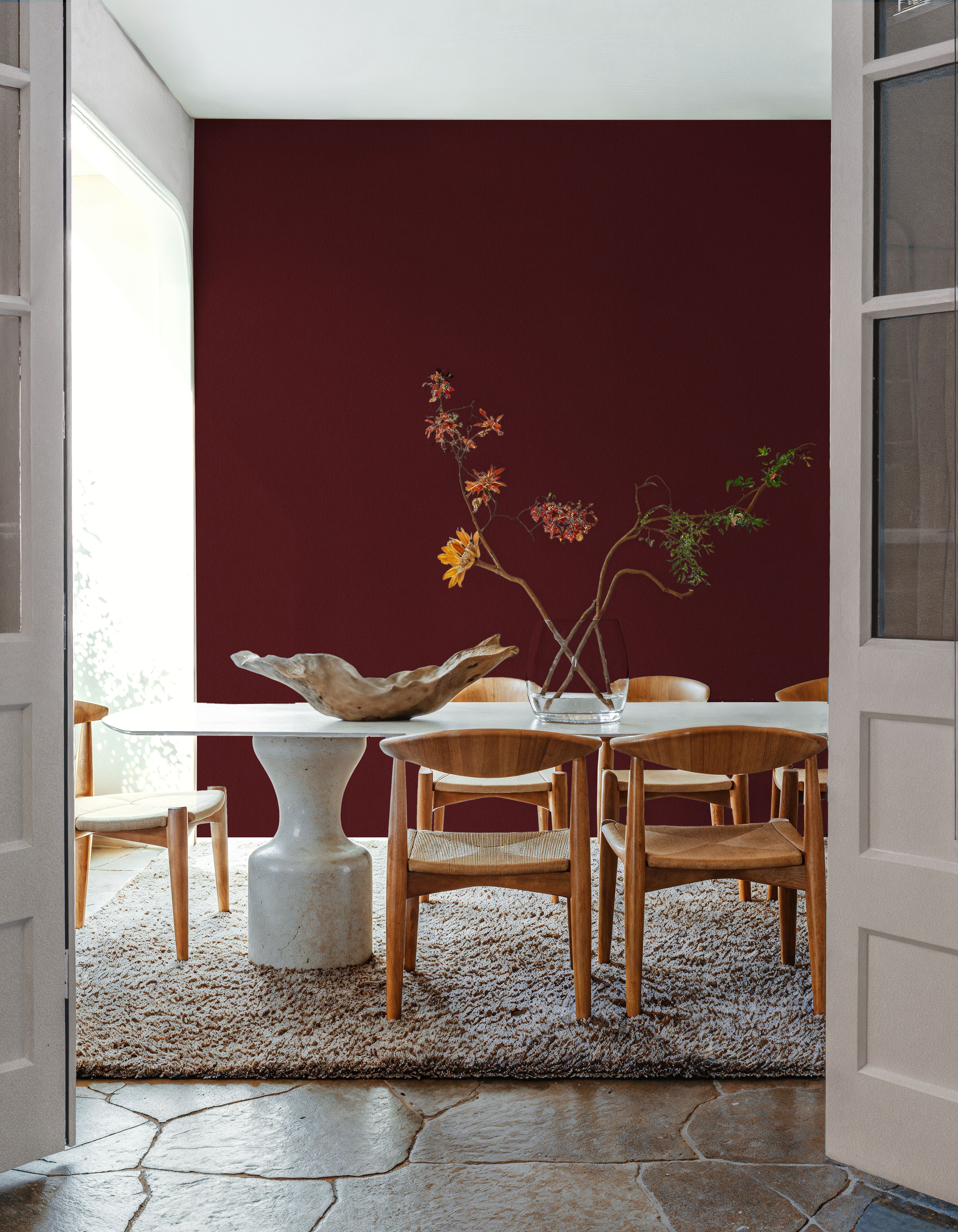 Faux Sand Stucco Finish, Burgundy