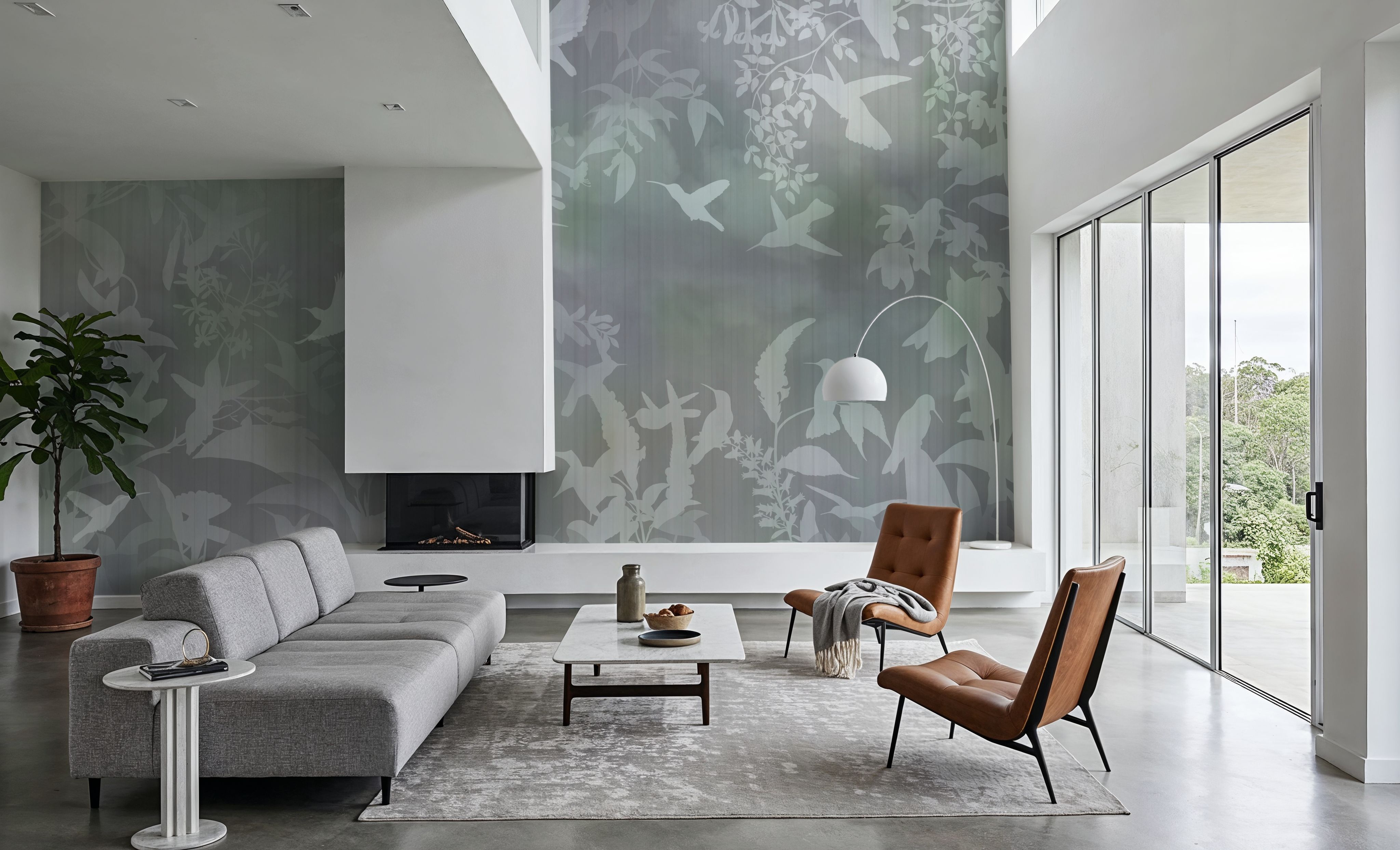 Birds in the Fog Blue