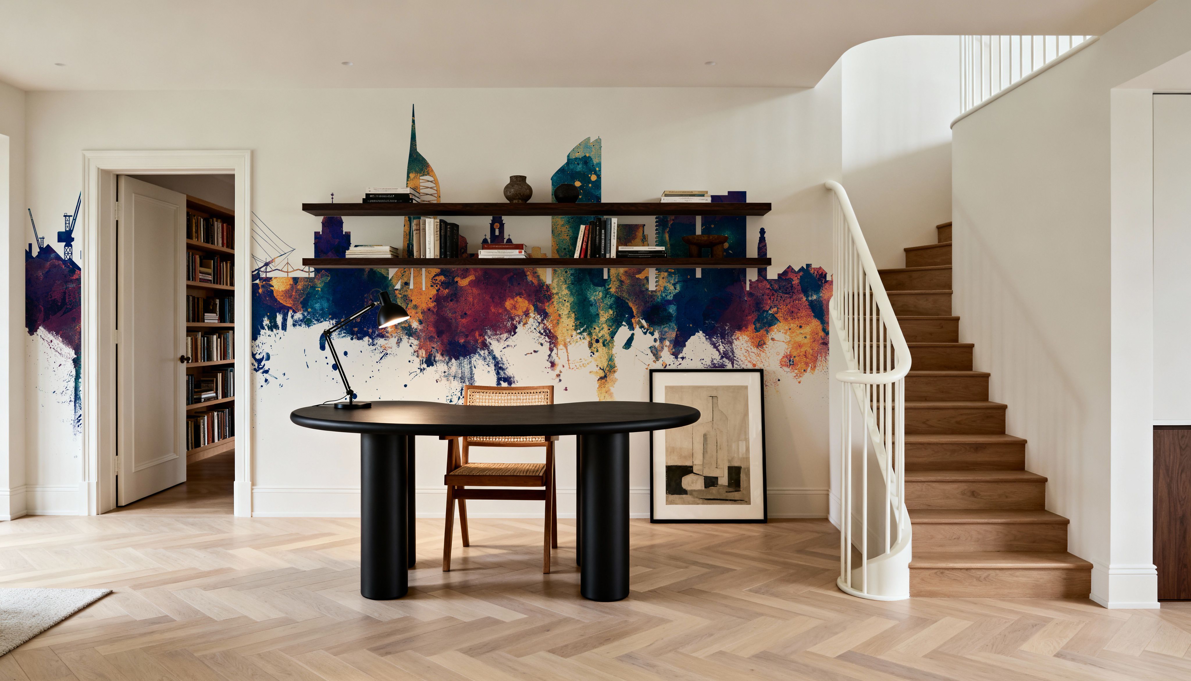 Portsmouth England Skyline Blue & Bronze