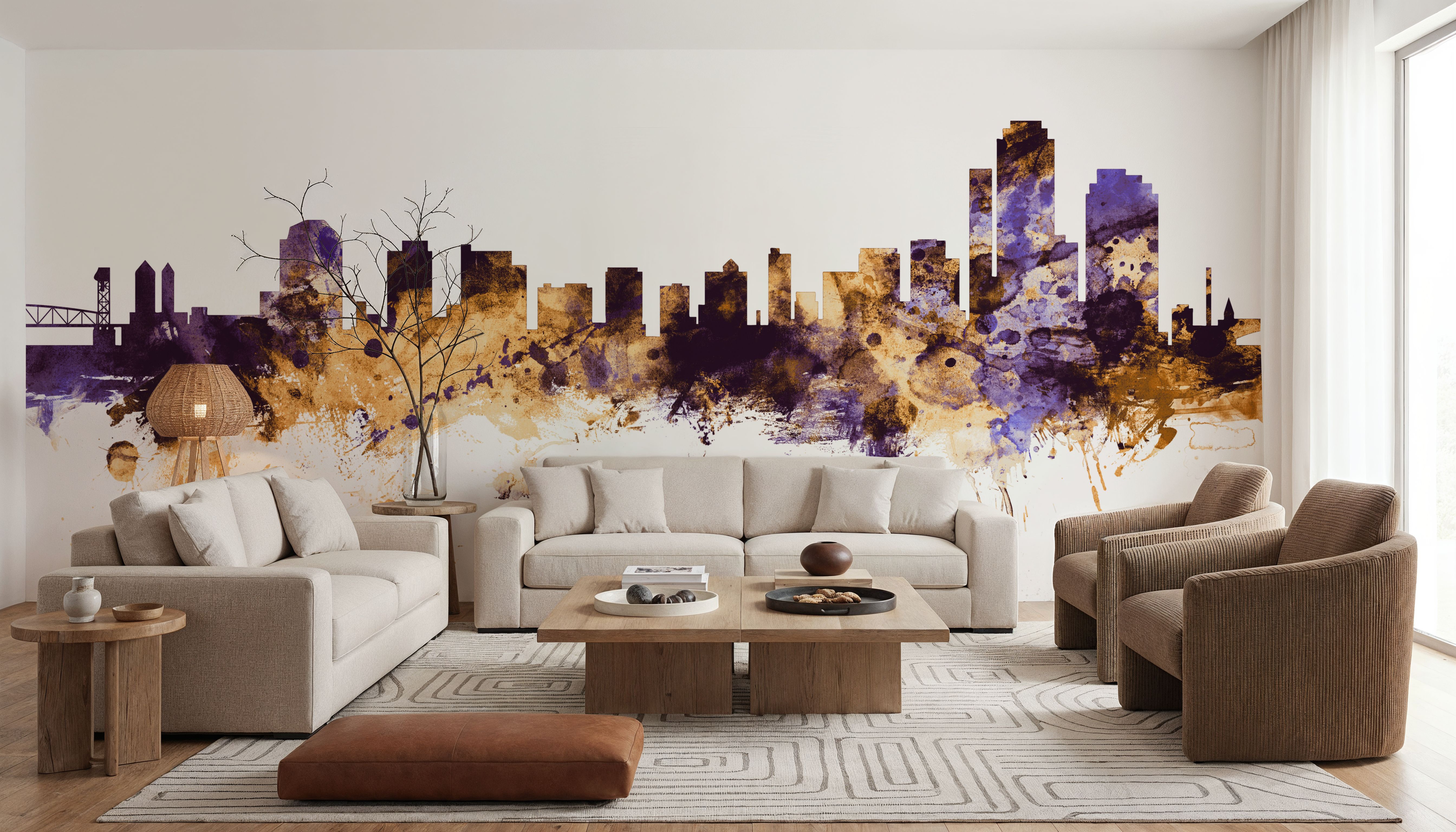 Wilmington Delaware Skyline Purple & Gold