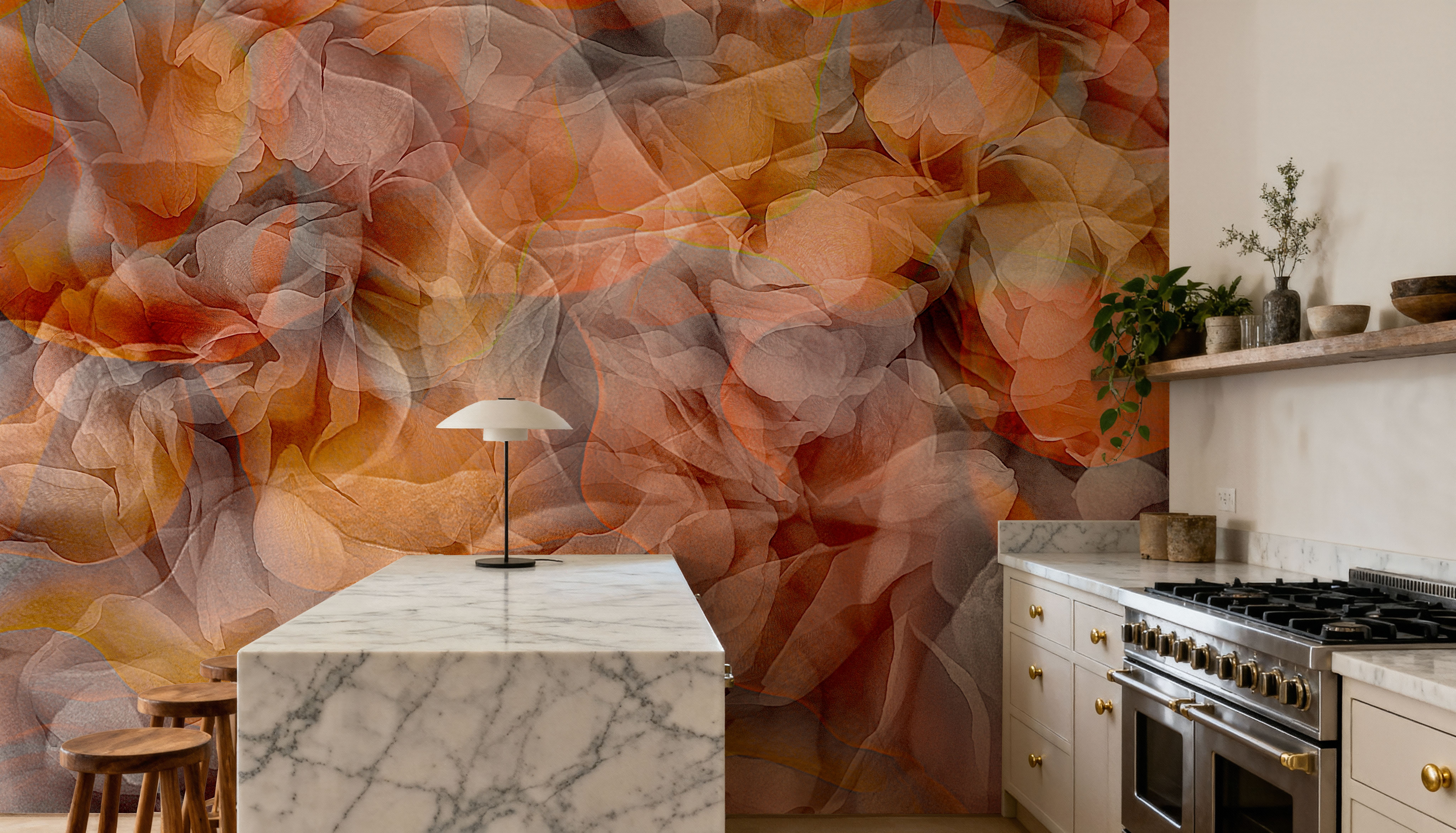 Sunset Floral Waves