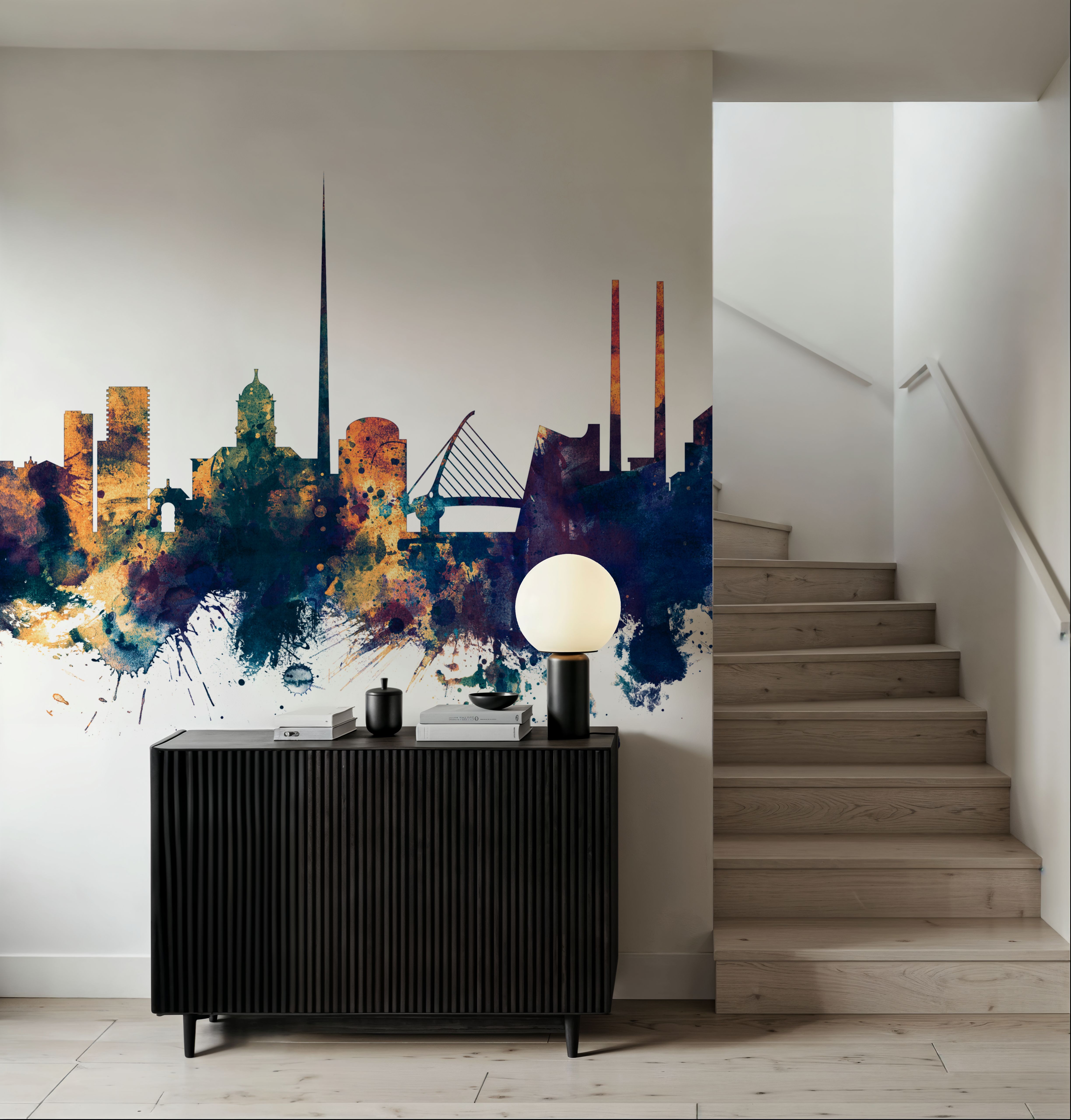 Dublin Ireland Skyline Blue & Bronze