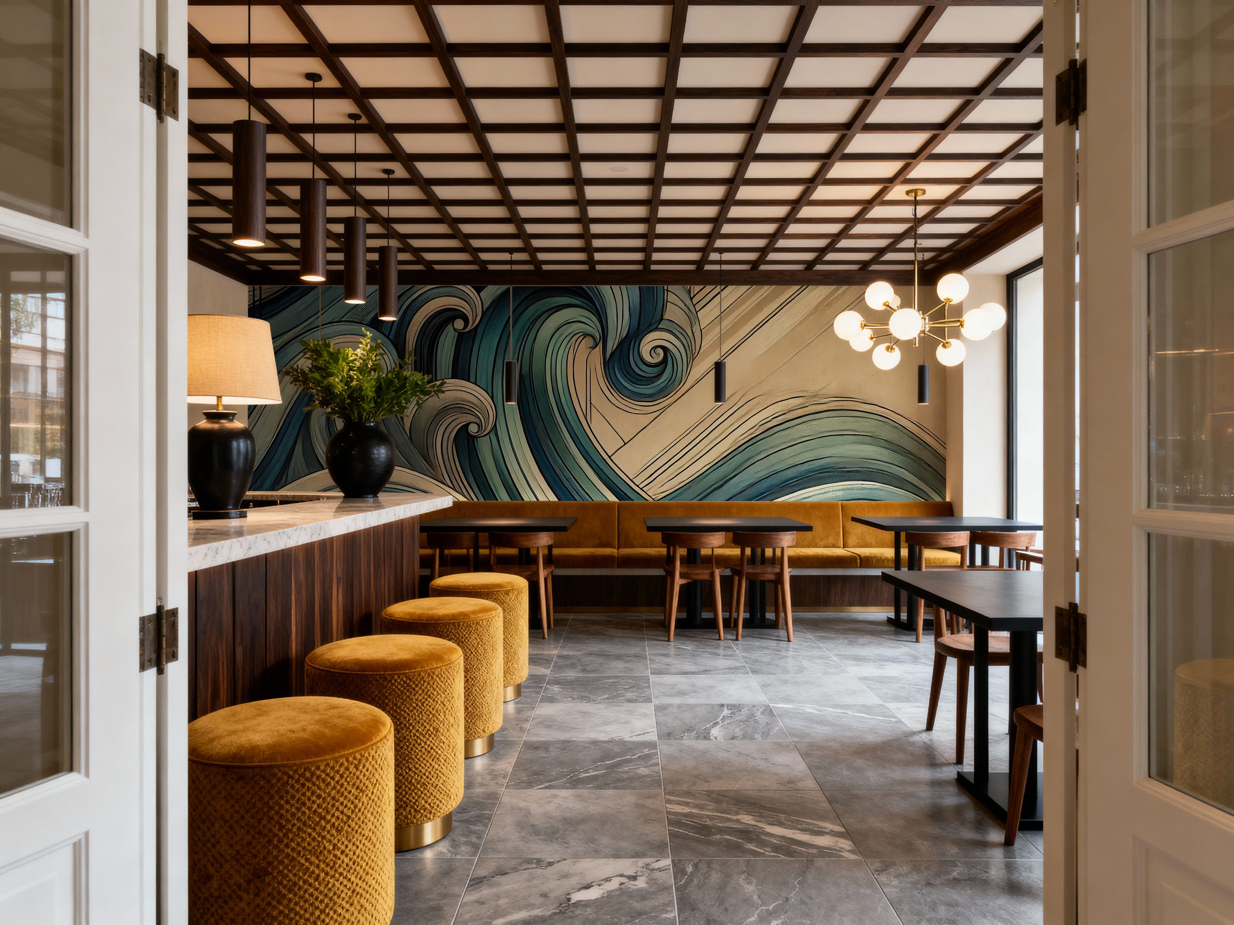 Ocean Waves in Art Deco