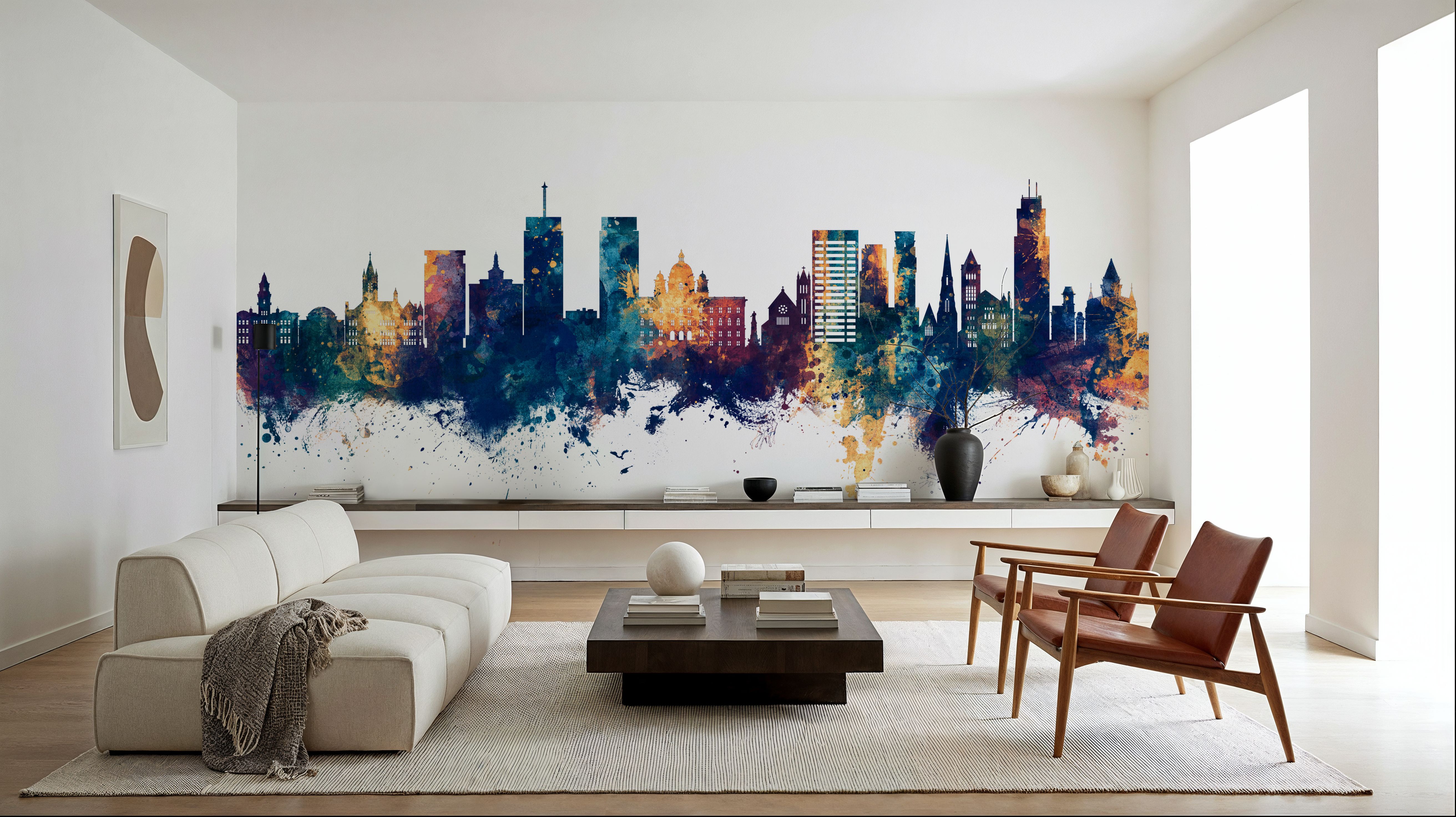 Syracuse New York Skyline Blue & Bronze