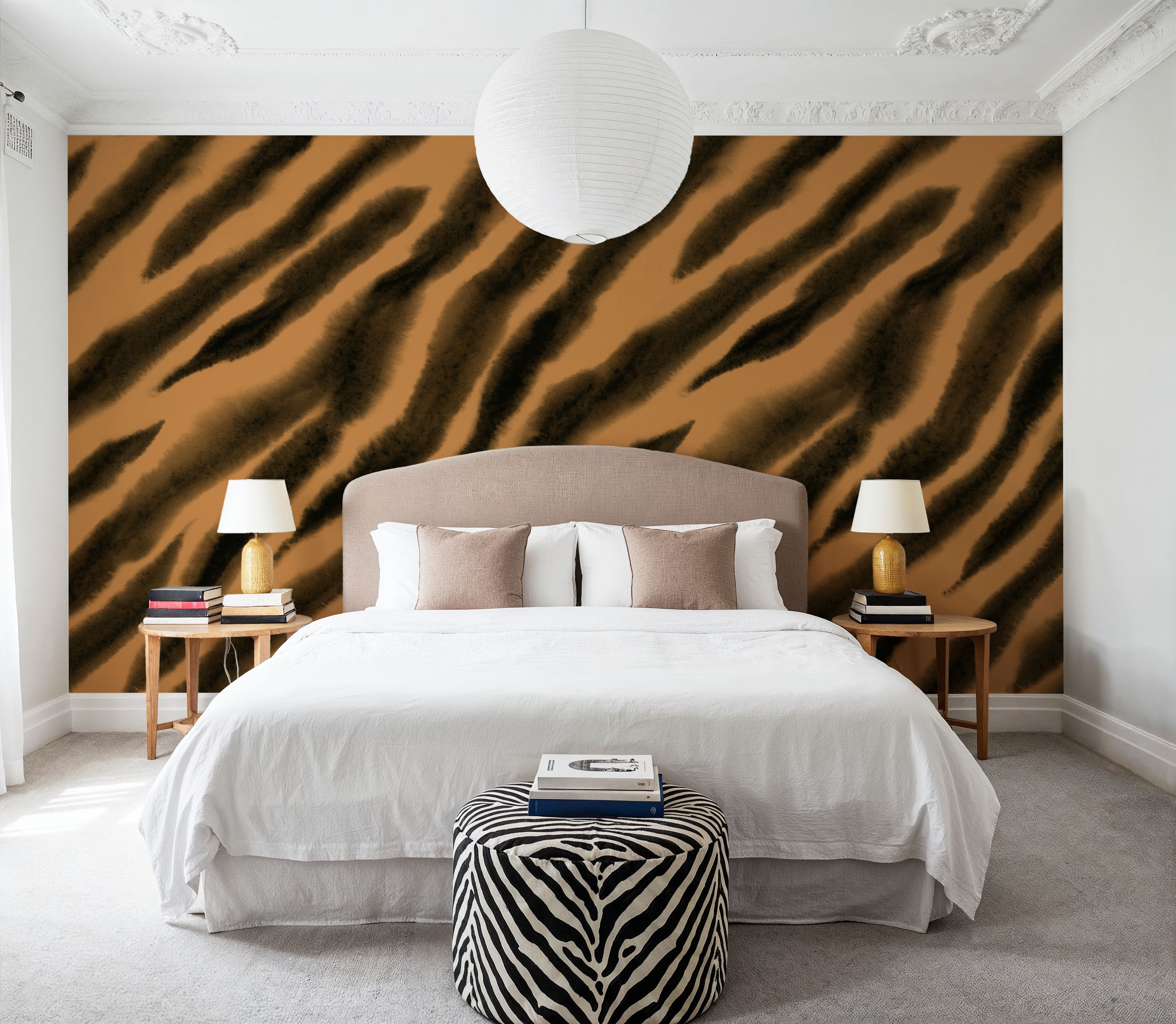 Watercolor Tiger Stripes, Warm