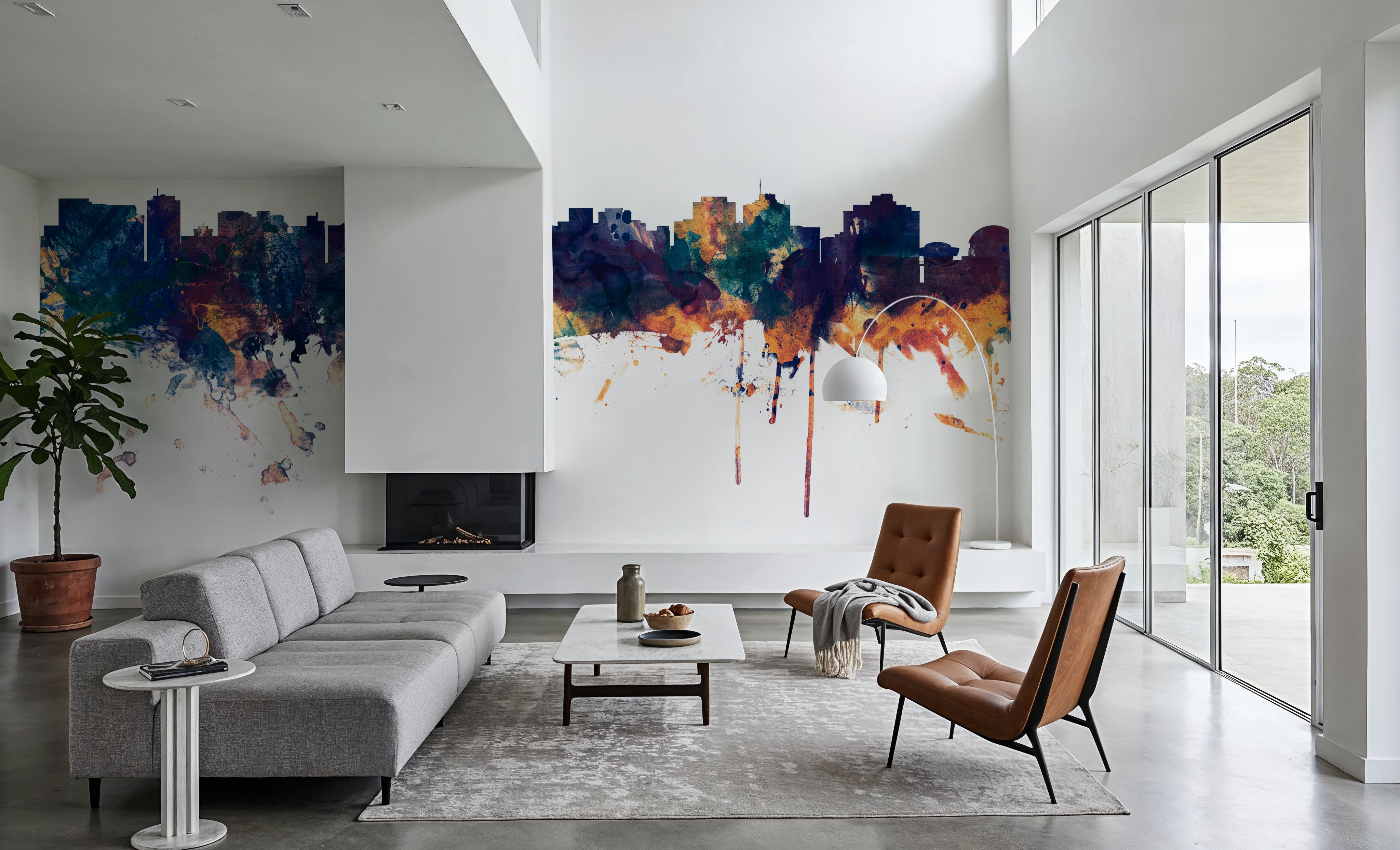 Albuquerque New Mexico Skyline Blue & Bronze