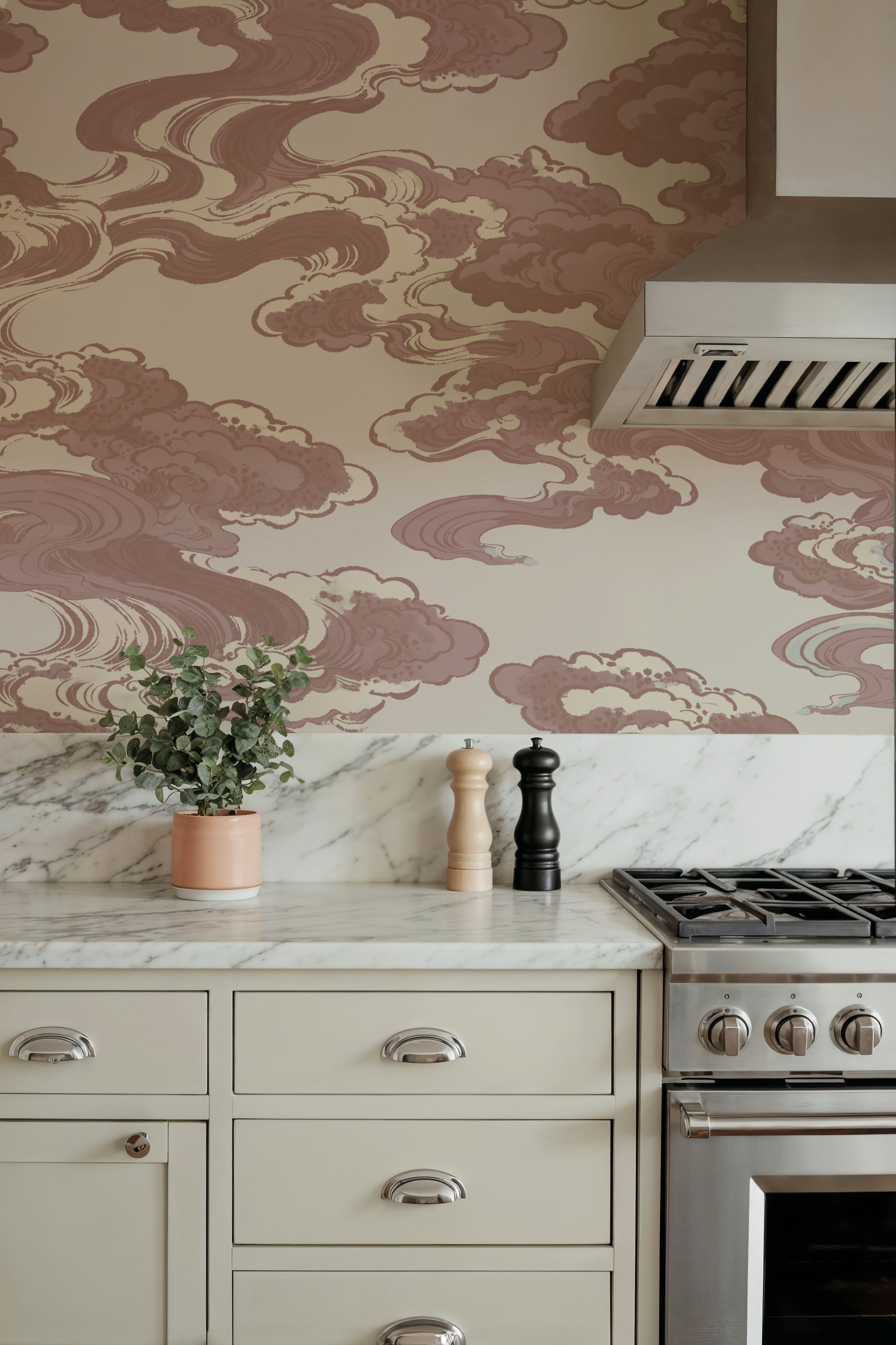 Ukiyo-e Clouds, Dusty Rose