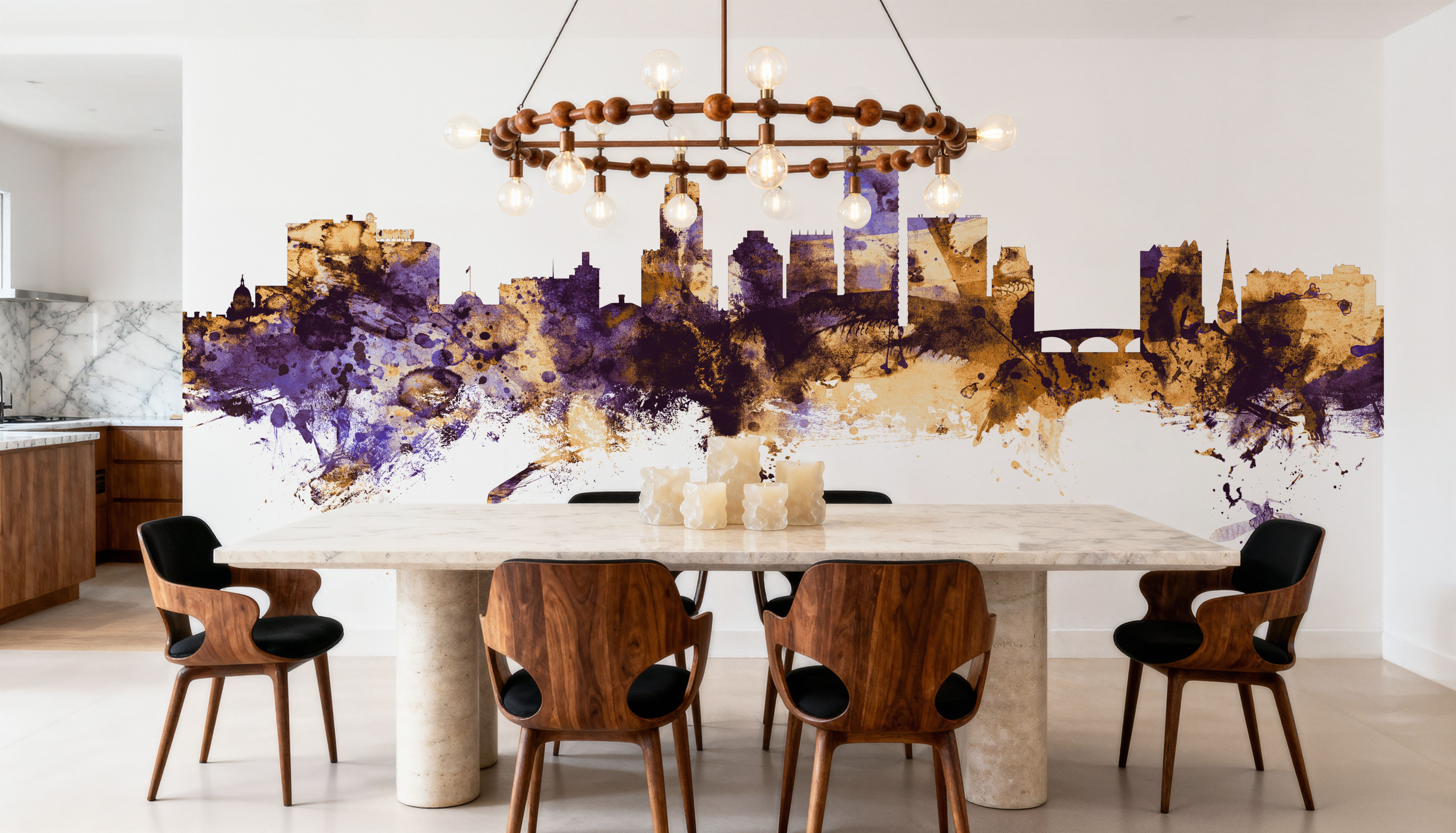 Providence Rhode Island Skyline Purple & Gold