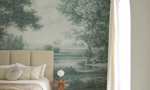 Riverbank Oak Landscape, Forest Green