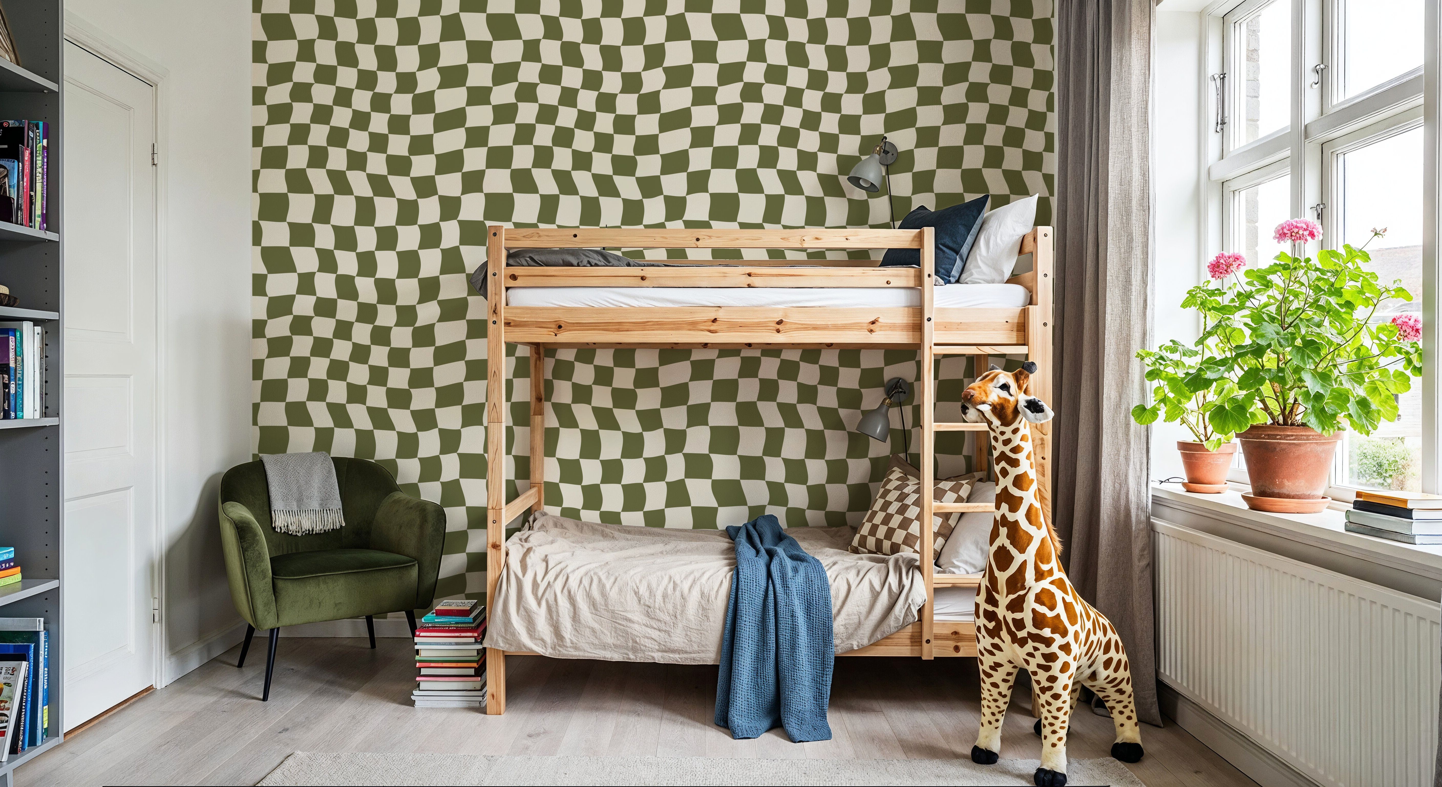 Warped Checkerboard, Olive