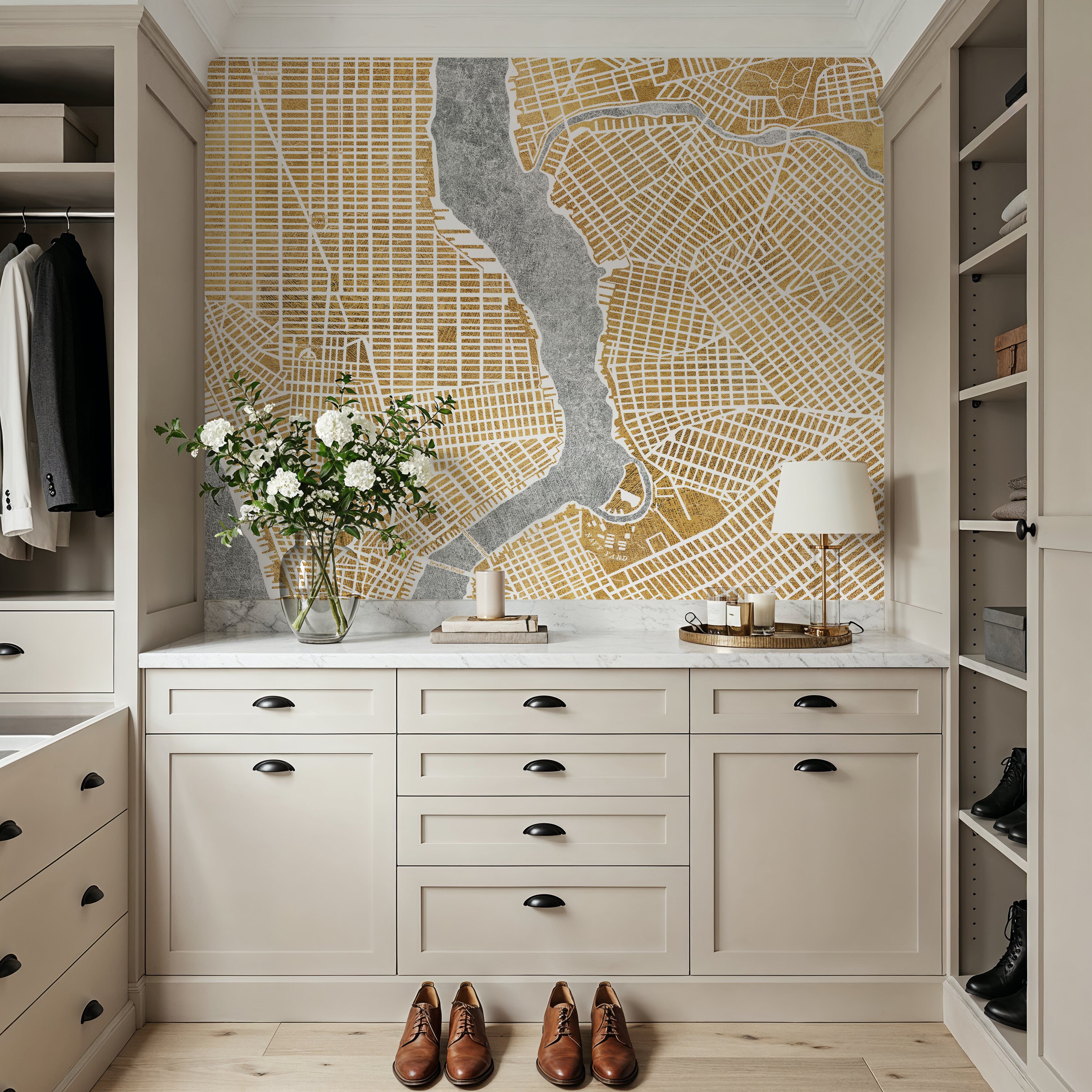 Gilded New York Map