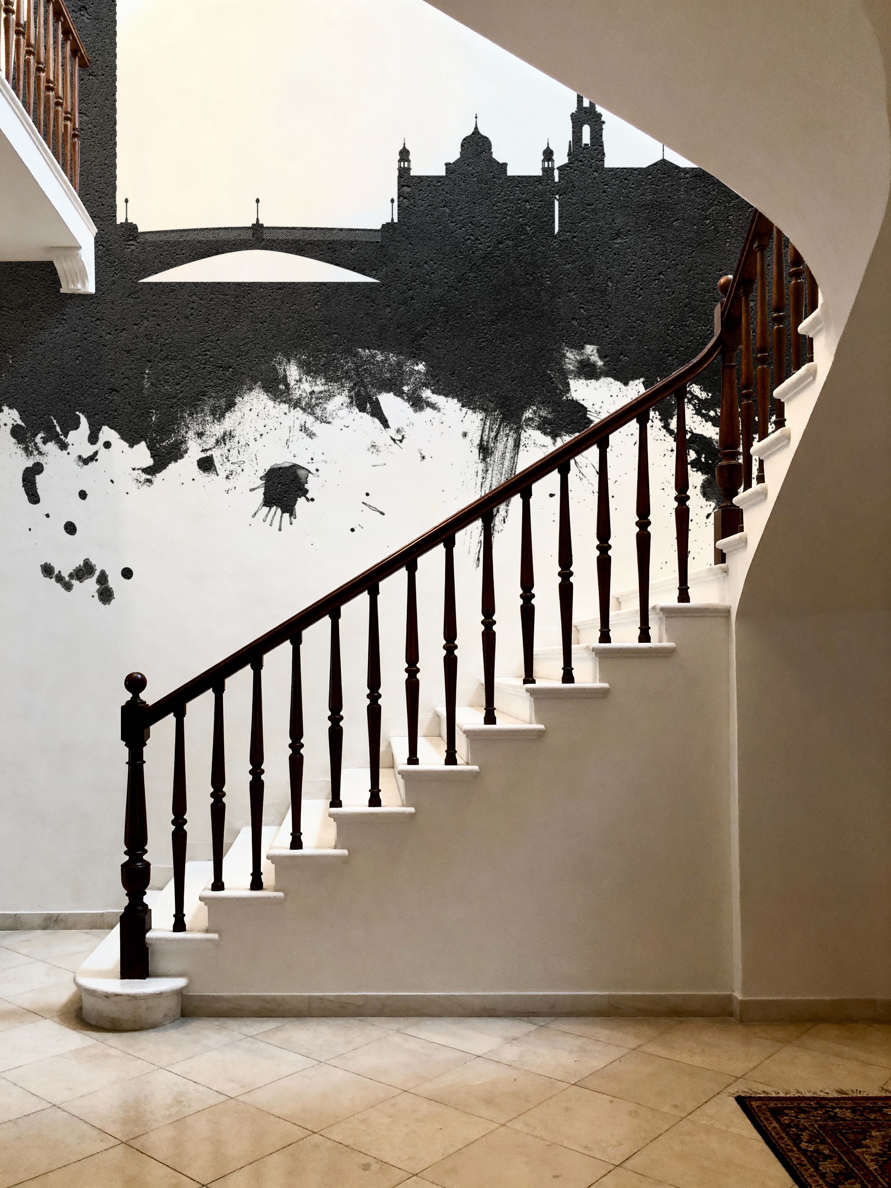 Leeds England Skyline Black & White