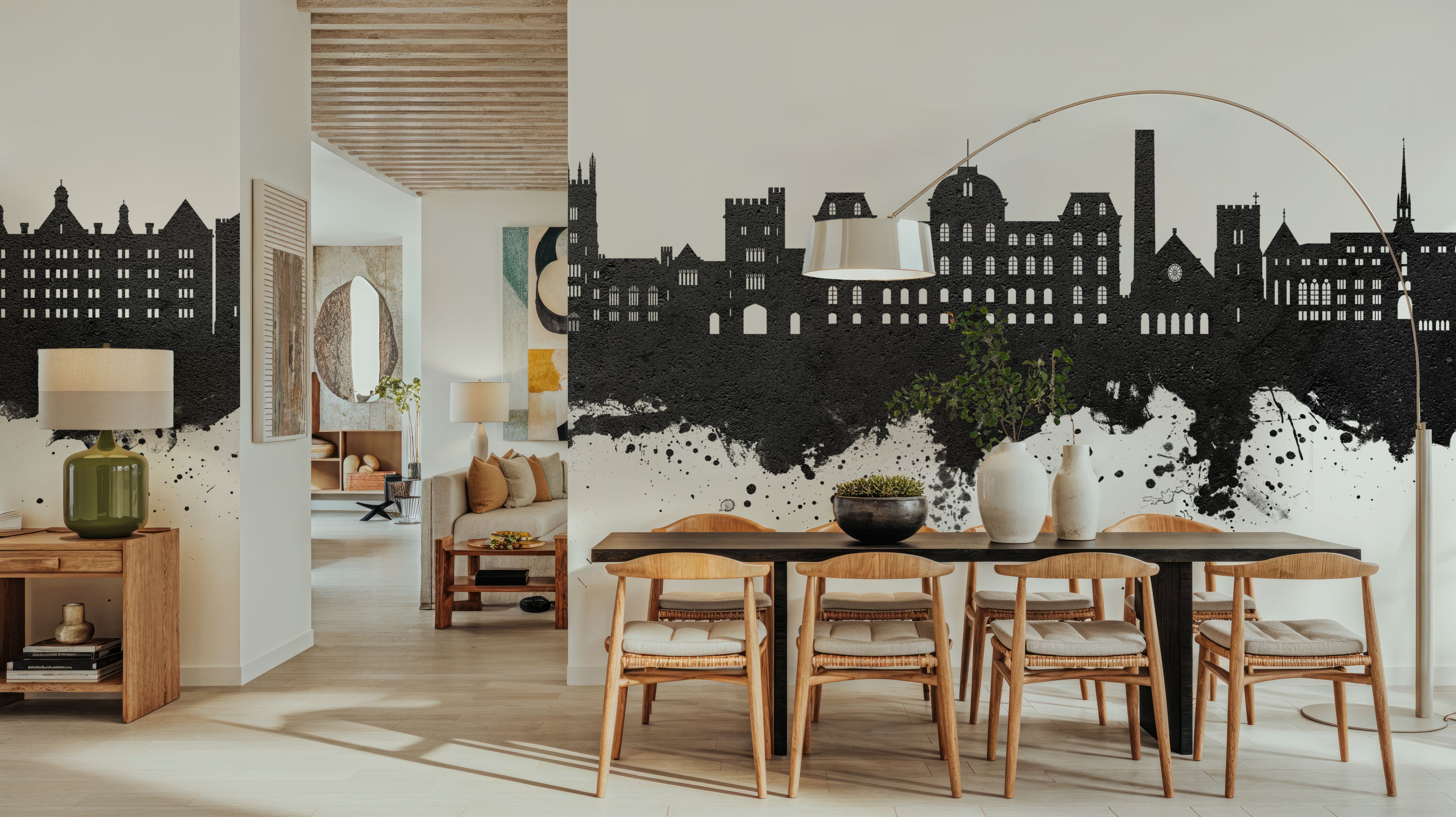 Poughkeepsie New York Skyline Black & White