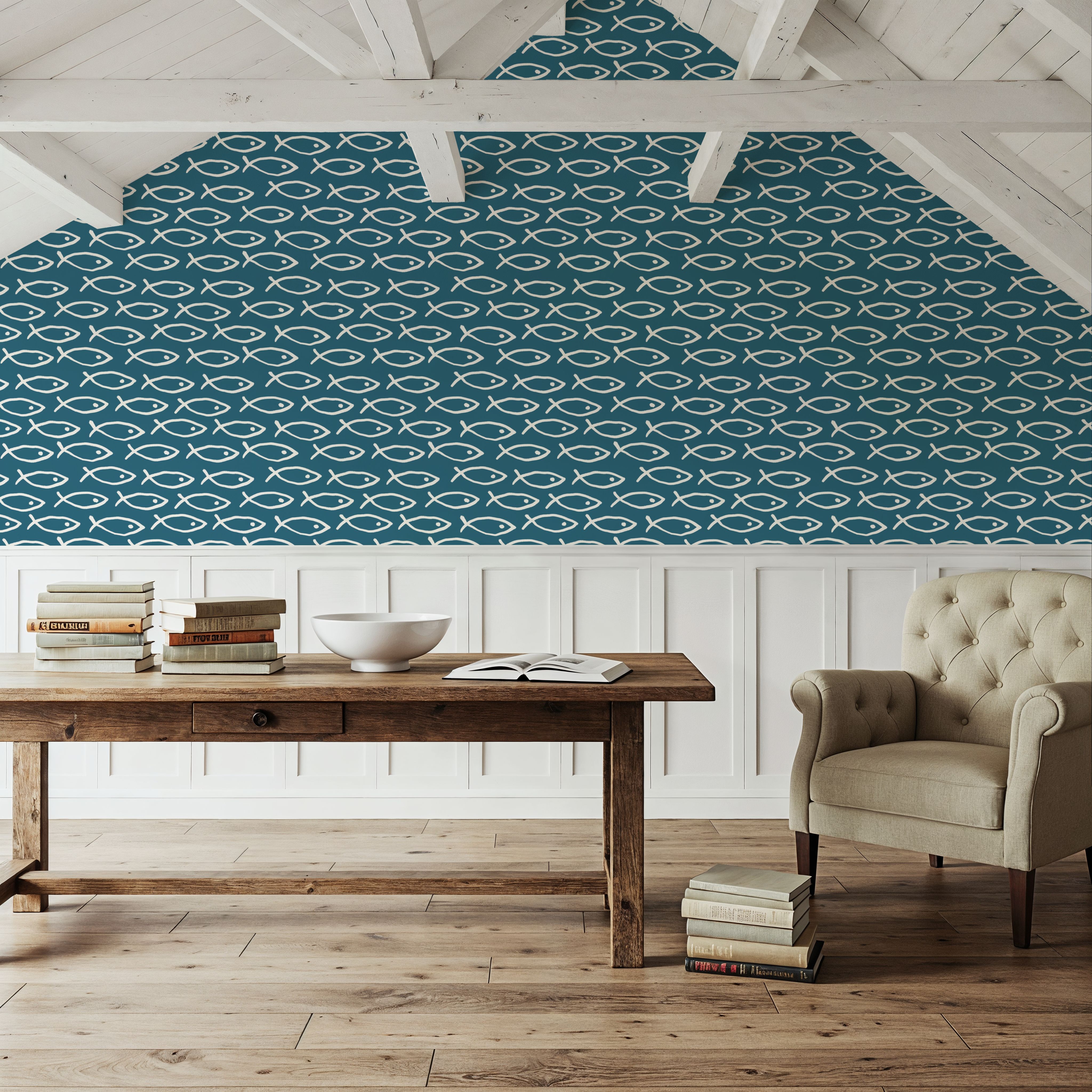 Seaside Fish Dark Blue