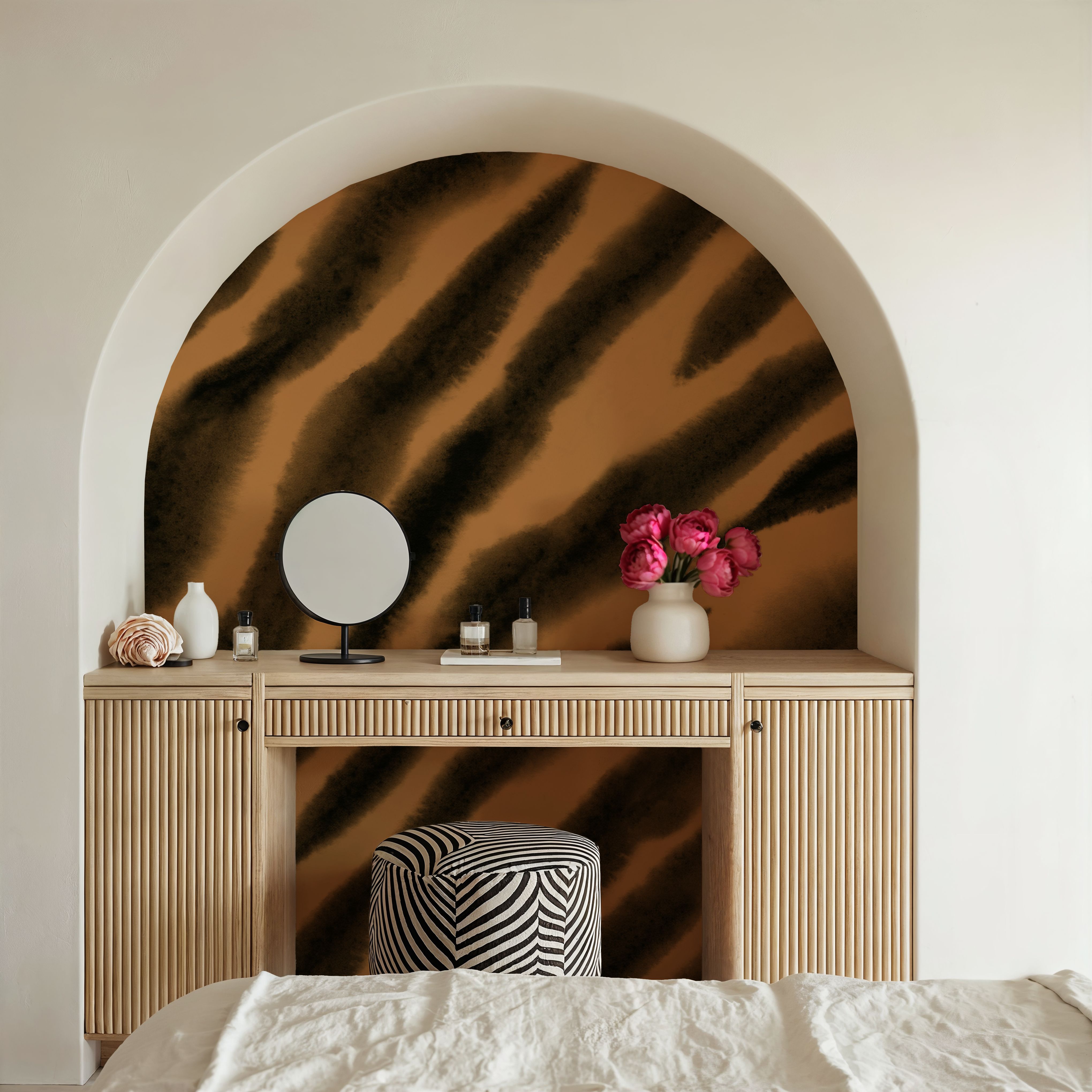 Watercolor Tiger Stripes, Warm