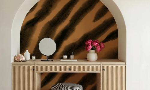 Watercolor Tiger Stripes, Warm