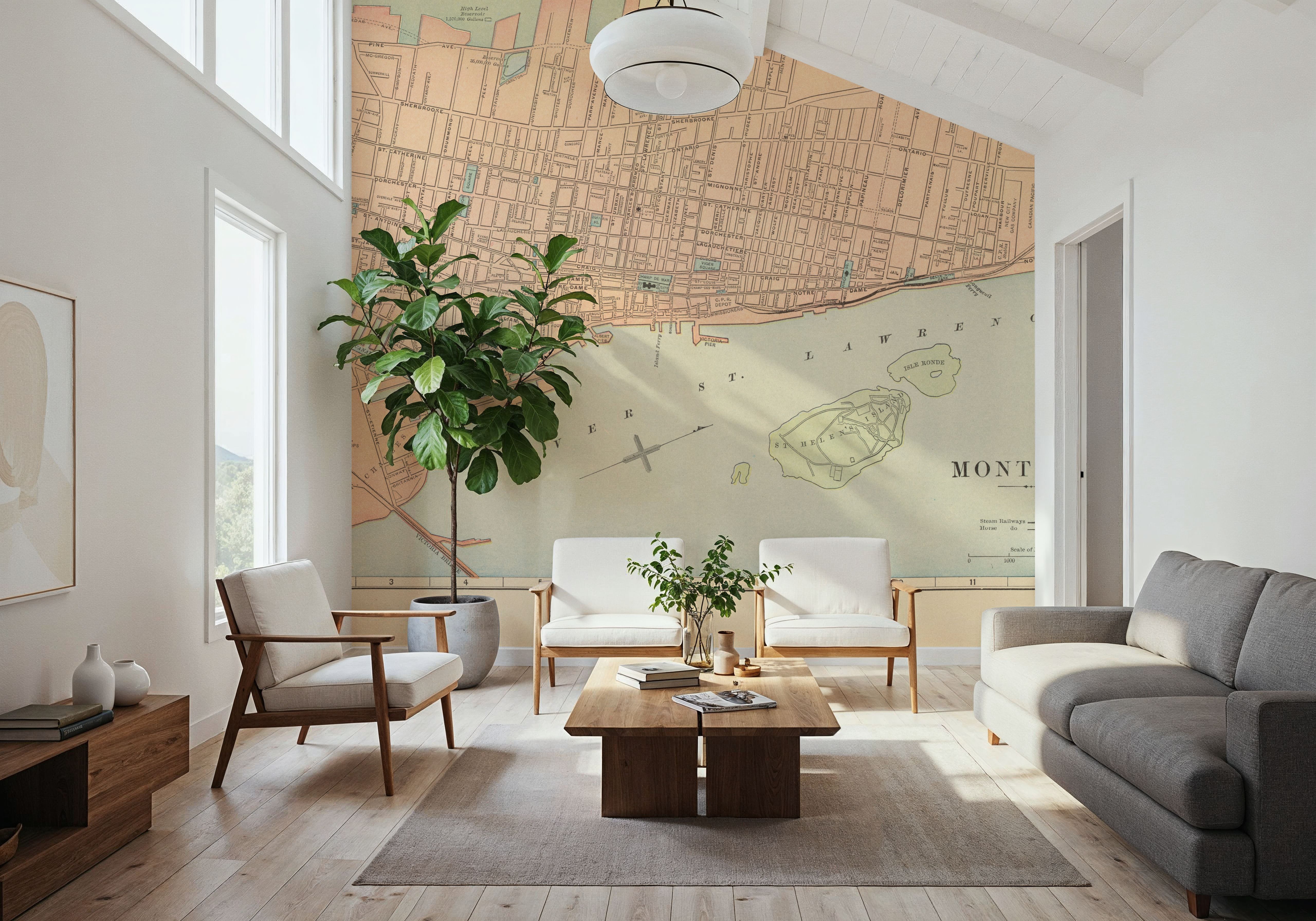 Map of Montreal, Behang