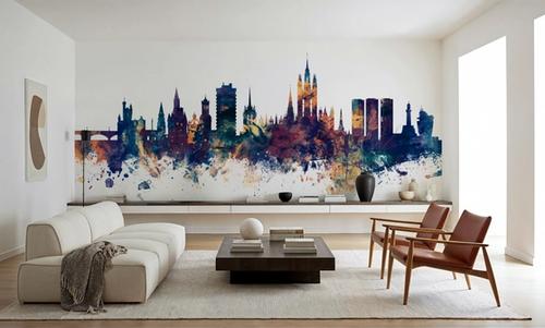 Aberdeen Scotland Skyline Blue & Bronze