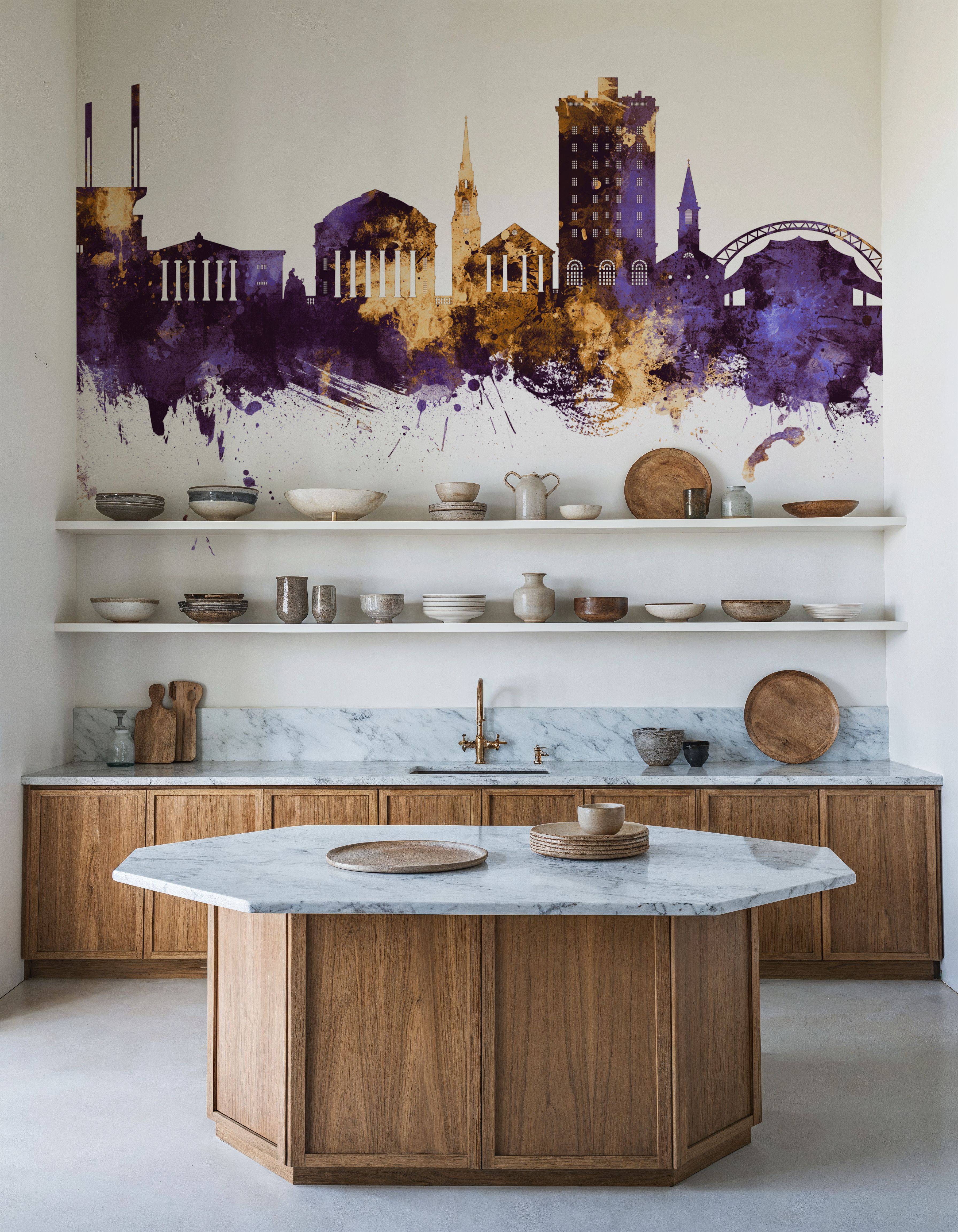 Charlottesville Virginia Skyline Purple & Gold