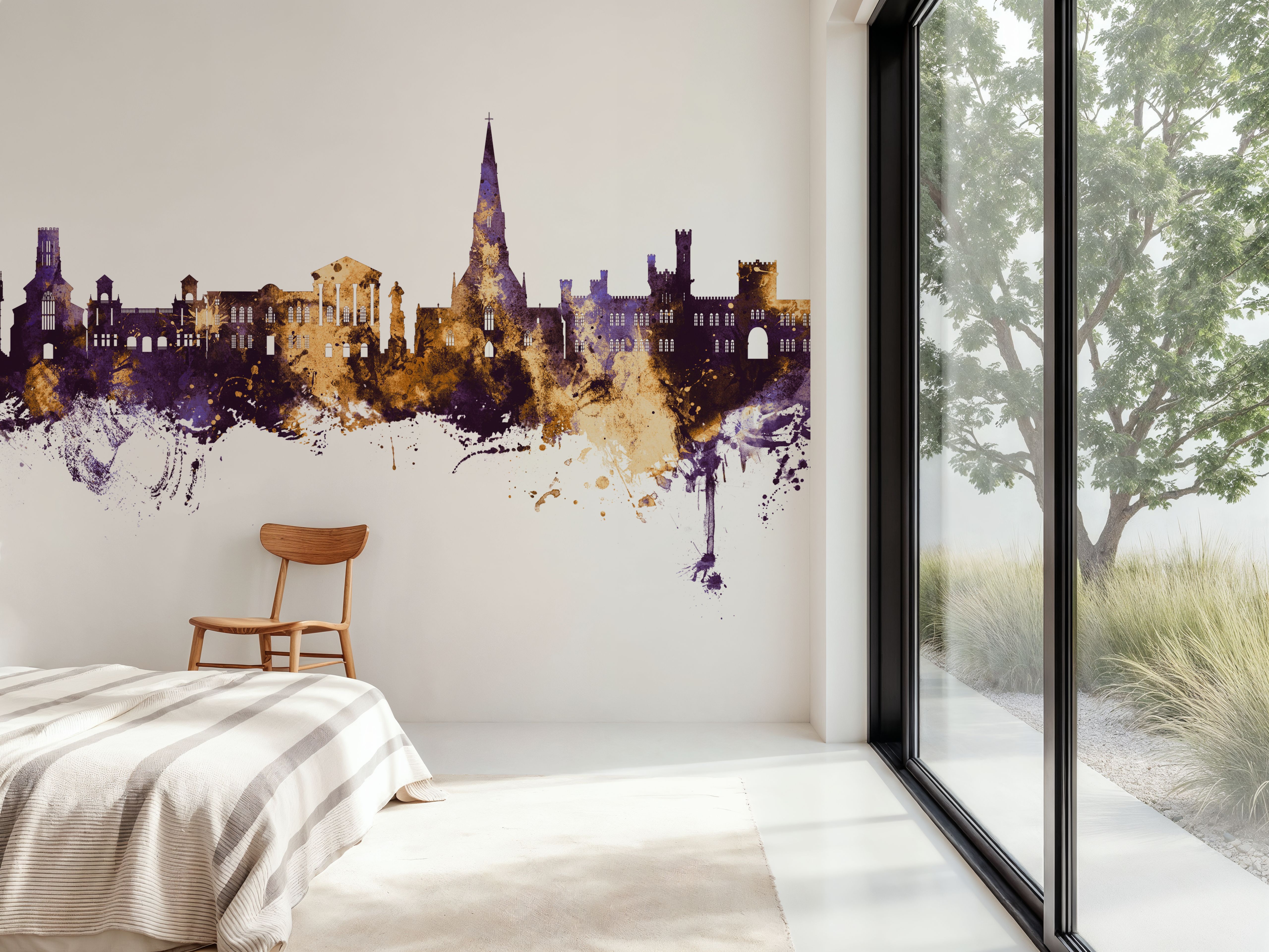 Bury England Skyline Purple & Gold